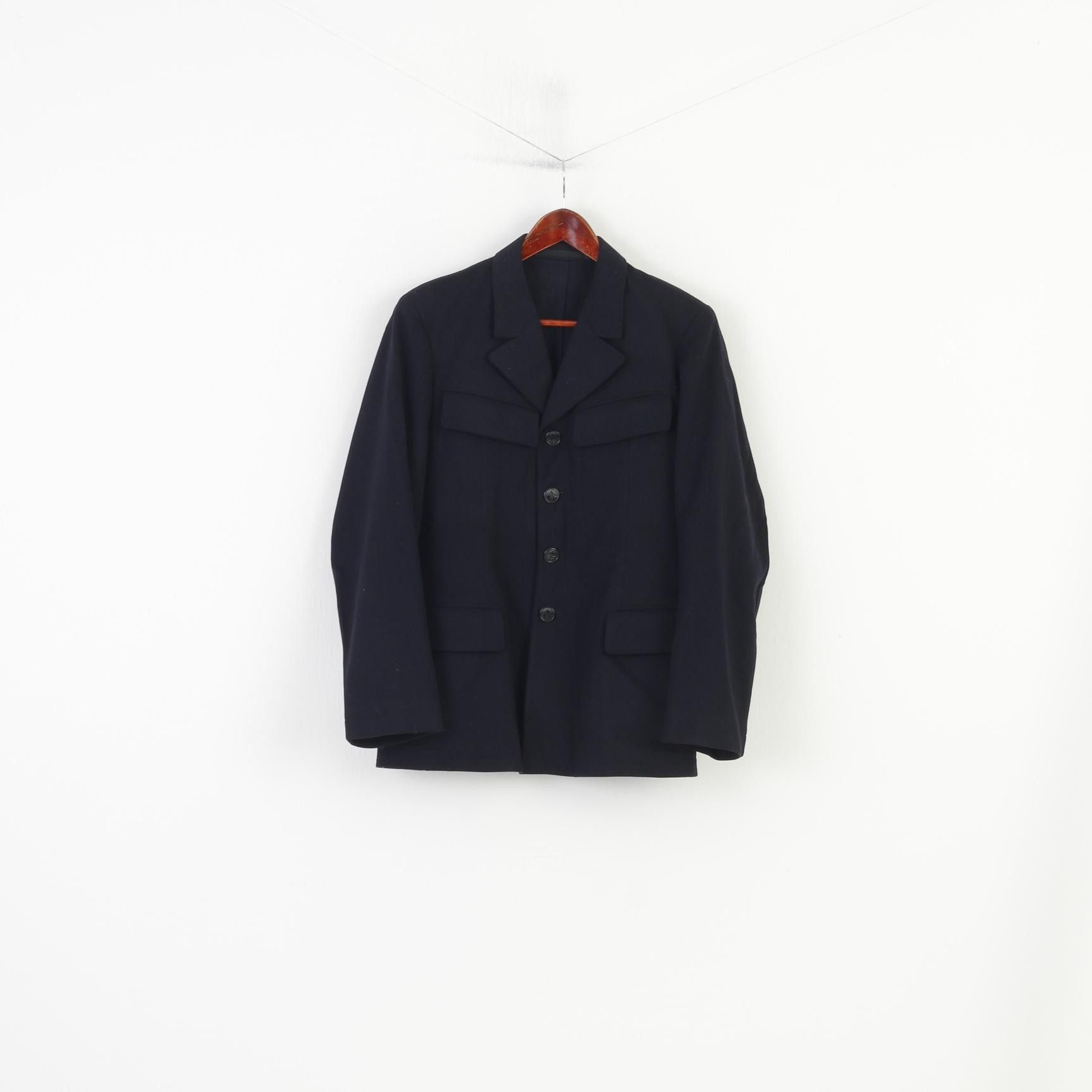 Designer × Vintage Vintage Men XS Jacket Black Hand Made Fitted 3461 Size 36R - 1 Thumbnail