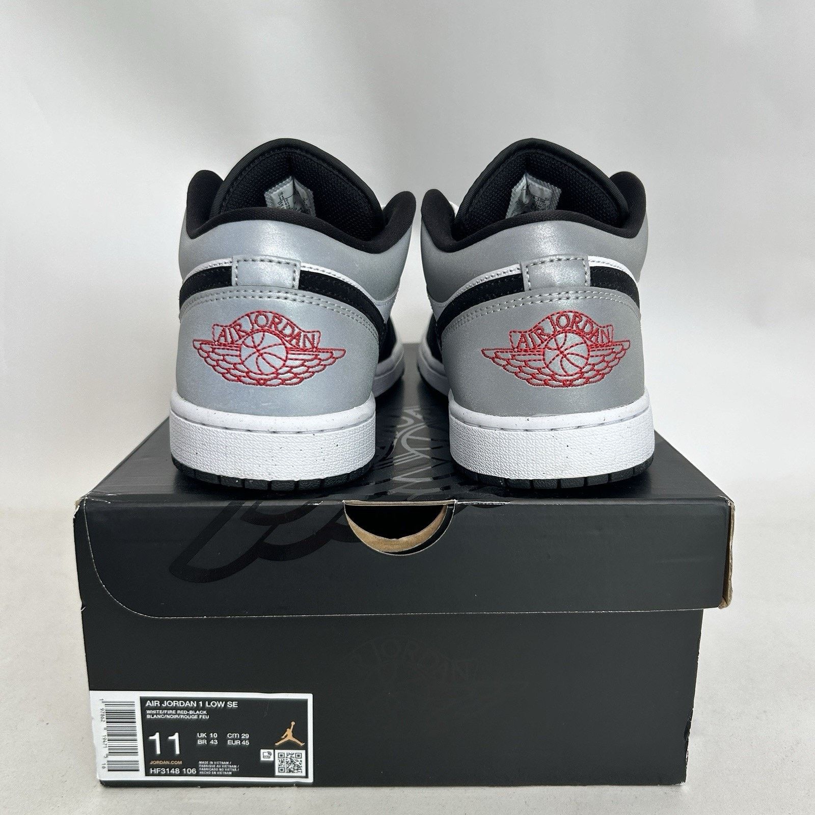 Nike Nike Air Jordan 1 Retro Low SE “Matte Silver/Fire Red/Black” Size US 11 / EU 44 - 5 Thumbnail