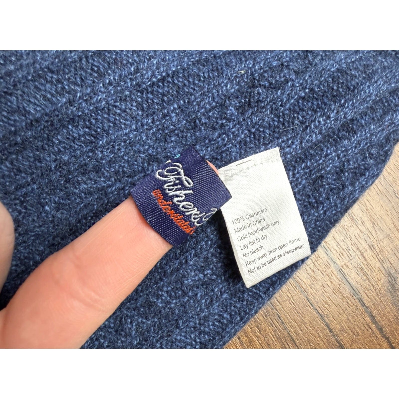 Vintage FISHERS FINERY 100% Cashmere Cable Knit Beanie Hat Women's One Size Winter Blue Navy Beanie Womens One Size Cashmere Knit Hat Winter Size ONE SIZE - 5 Thumbnail