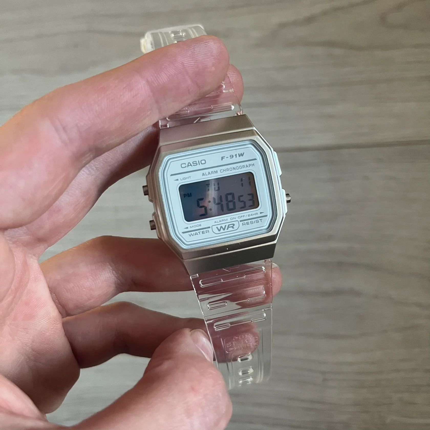 Casio Casio F-91W "Silver Surfer" Silver & Clear Digital Watch Size ONE SIZE - 2 Thumbnail