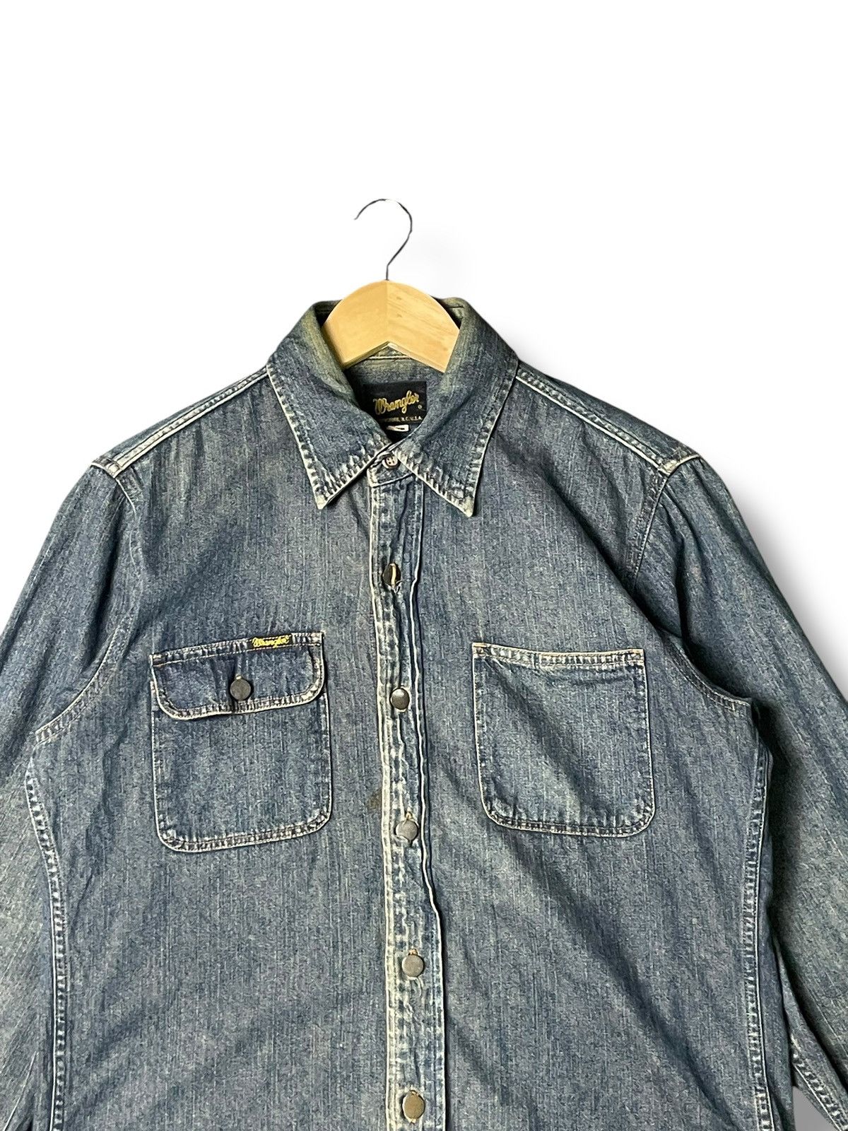 Vintage × Wrangler Wrangler Denim Button Up Shirts (51) Size US M / EU 48-50 / 2 - 2 Thumbnail