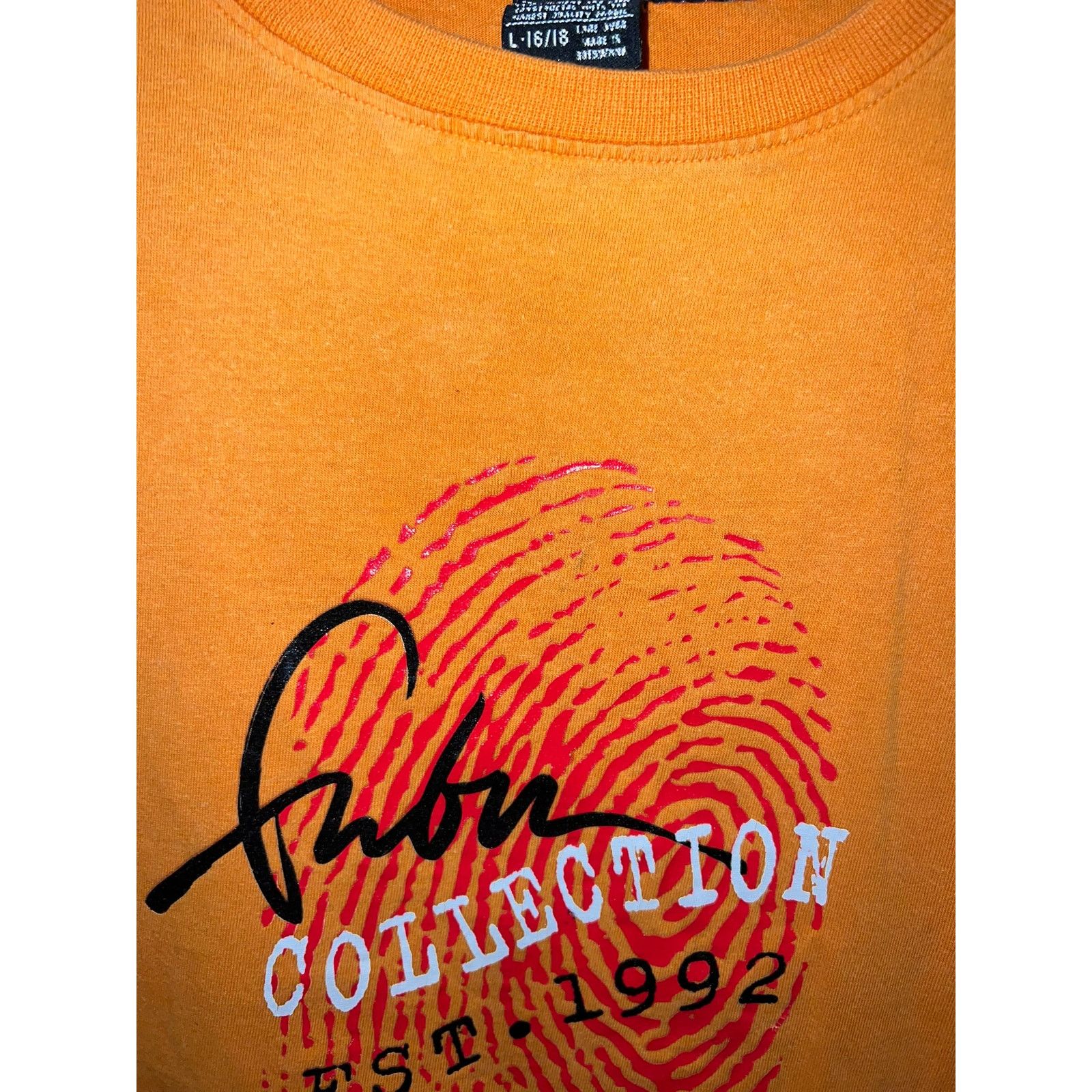 Fubu Fubu Collection Shirt Fingerprint Orange Y2K Shirt Tee XL Size XL / US 12-14 / IT 48-50 - 3 Thumbnail