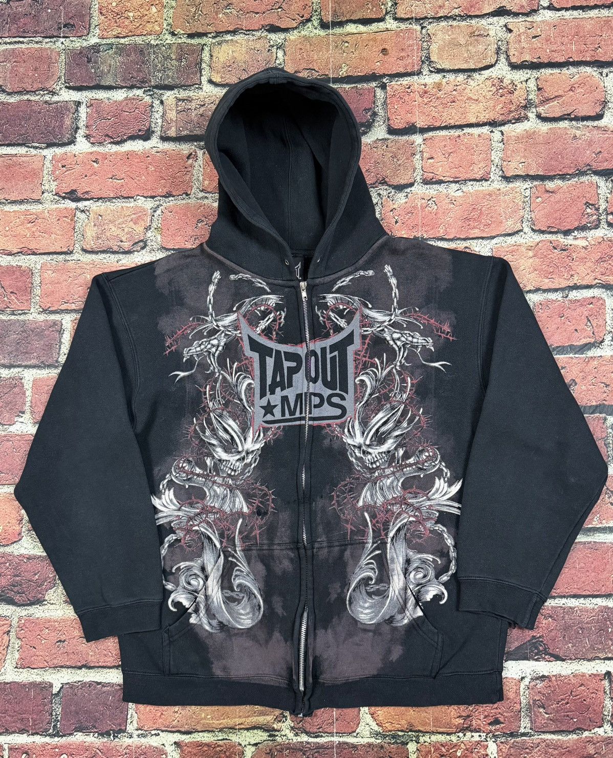 Tapout Y2K Vintage Tapout MPS Zip Up Hoodie Affliction MMA Elite Size US L / EU 52-54 / 3 - 1 Thumbnail