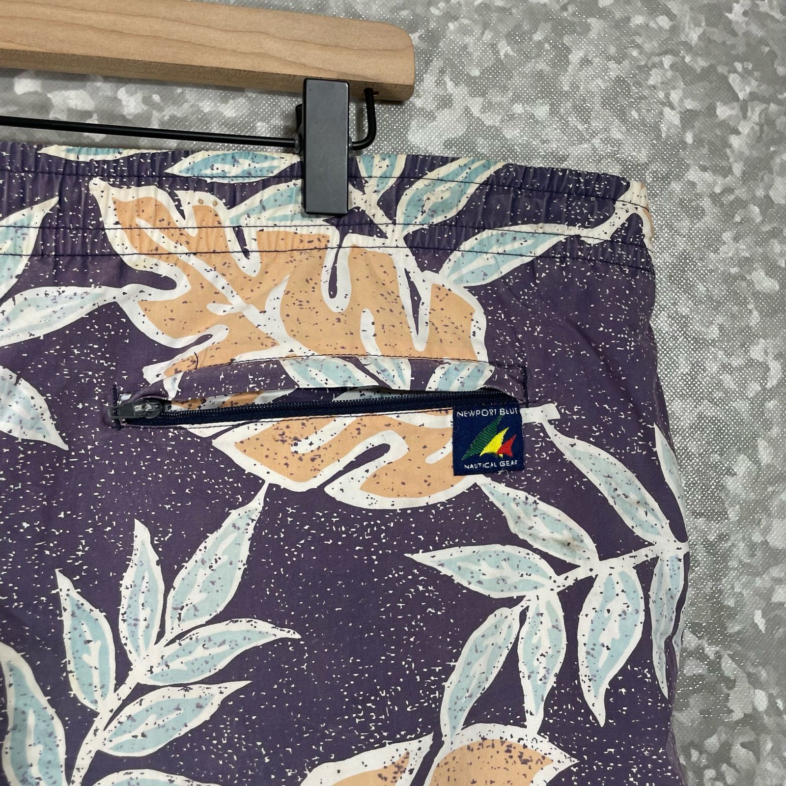 Vintage Newport Blue Men's Blue Vintage 90's Swim Trunks - Size XL Size US 44 / EU 60 - 6 Thumbnail