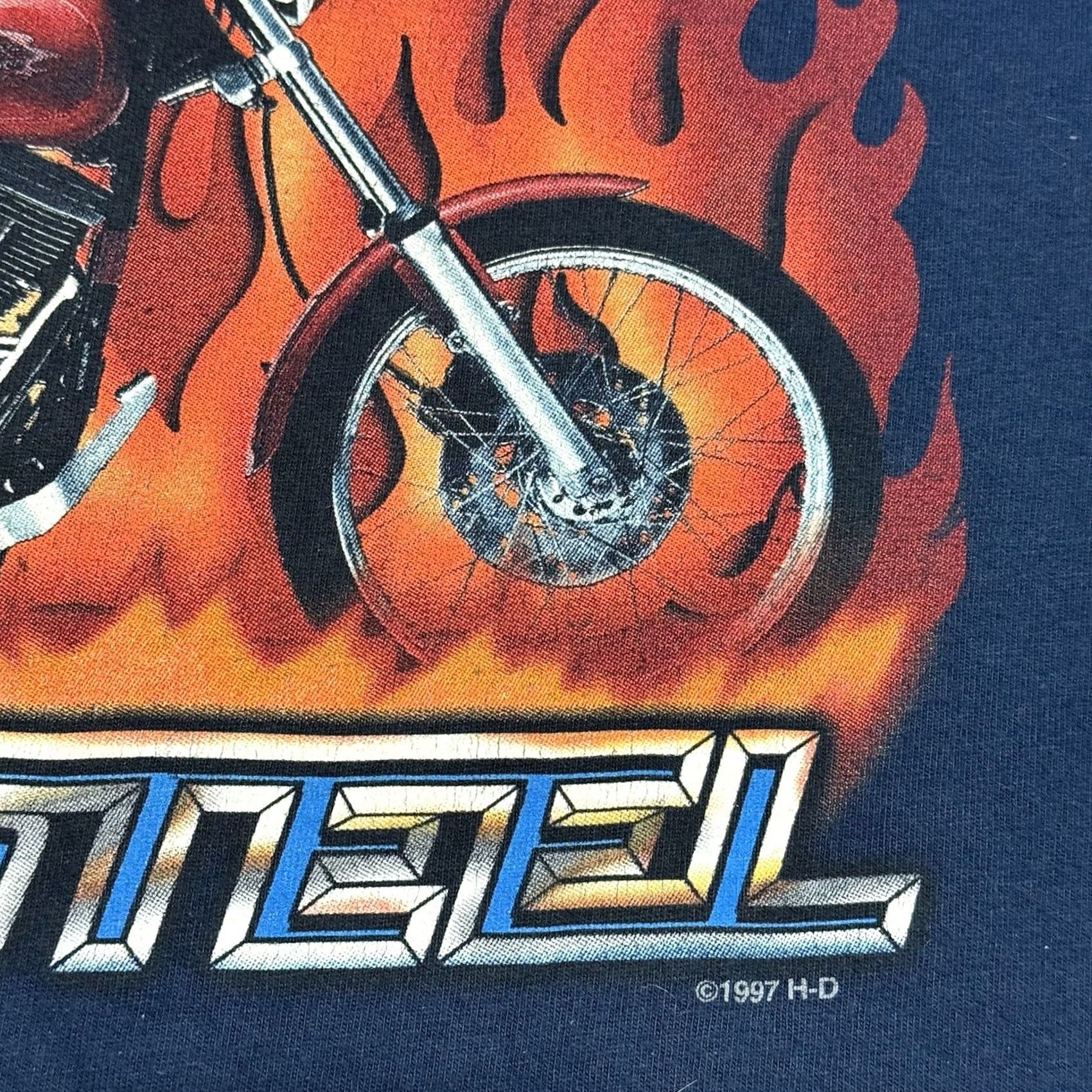 Harley Davidson Harley-Davidson Shirt Mens L Blue Alberta Canada Skull 1997 VTG 90s USA Hanes Beefy-T Size US L / EU 52-54 / 3 - 7 Thumbnail