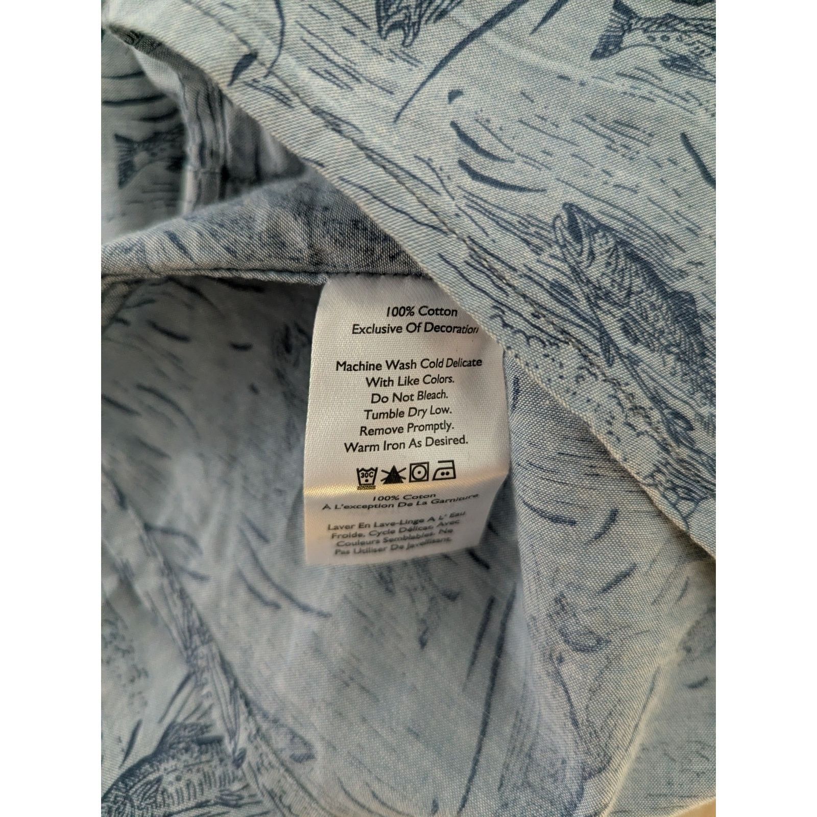 Eddie Bauer Eddie Bauer Men's Large Baja Shirt Short Sleeve Fish Trout Size US L / EU 52-54 / 3 - 6 Thumbnail