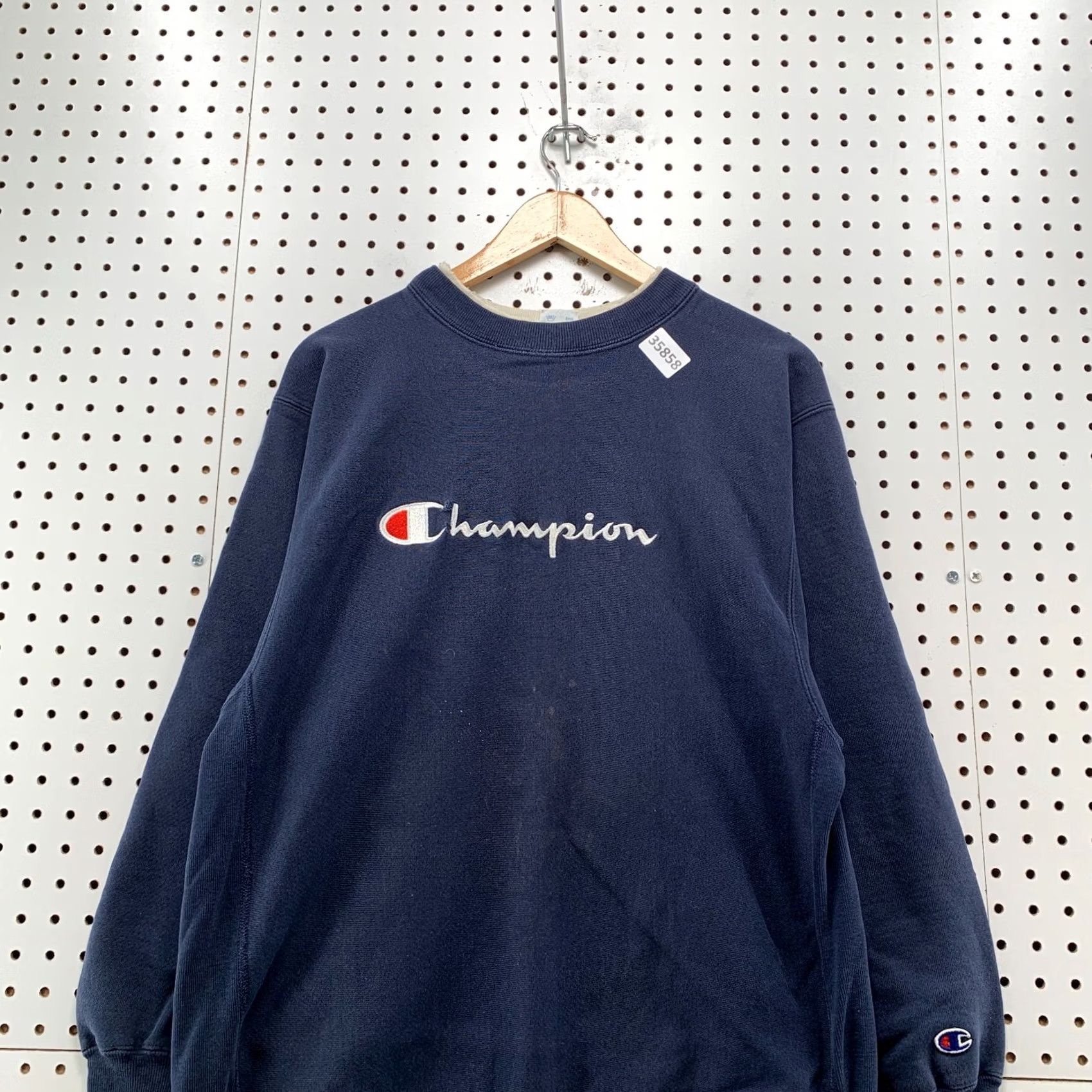 Champion VINTAGE Champion Sweatshirt Mens XL Blue Reverse Weave 90s SpellOut Distressed Size US XL / EU 56 / 4 - 5 Thumbnail