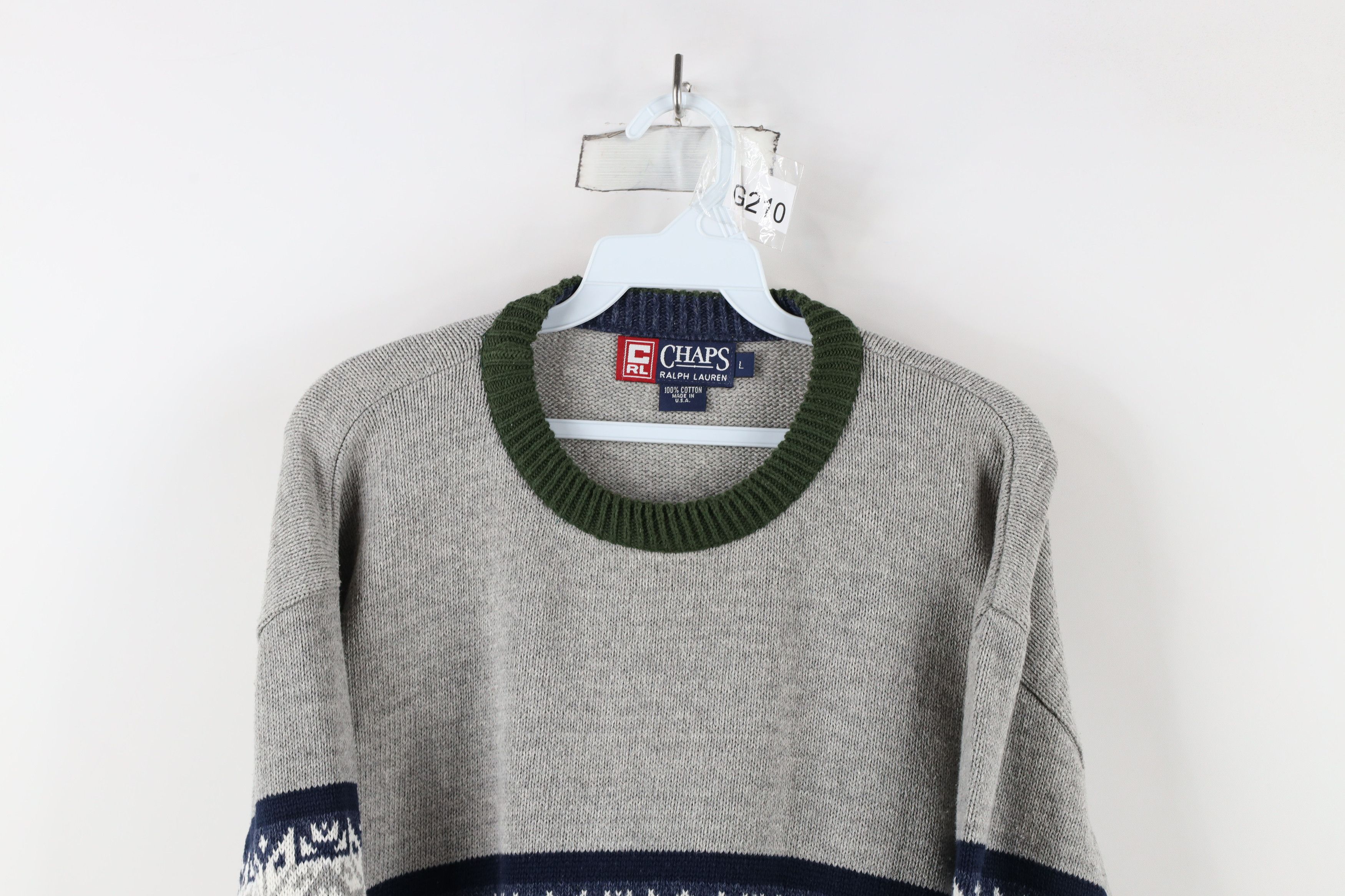Ralph Lauren × Vintage Vintage 90s Chaps Ralph Lauren Snowflake Cable Sweater USA Size US L / EU 52-54 / 3 - 2 Thumbnail