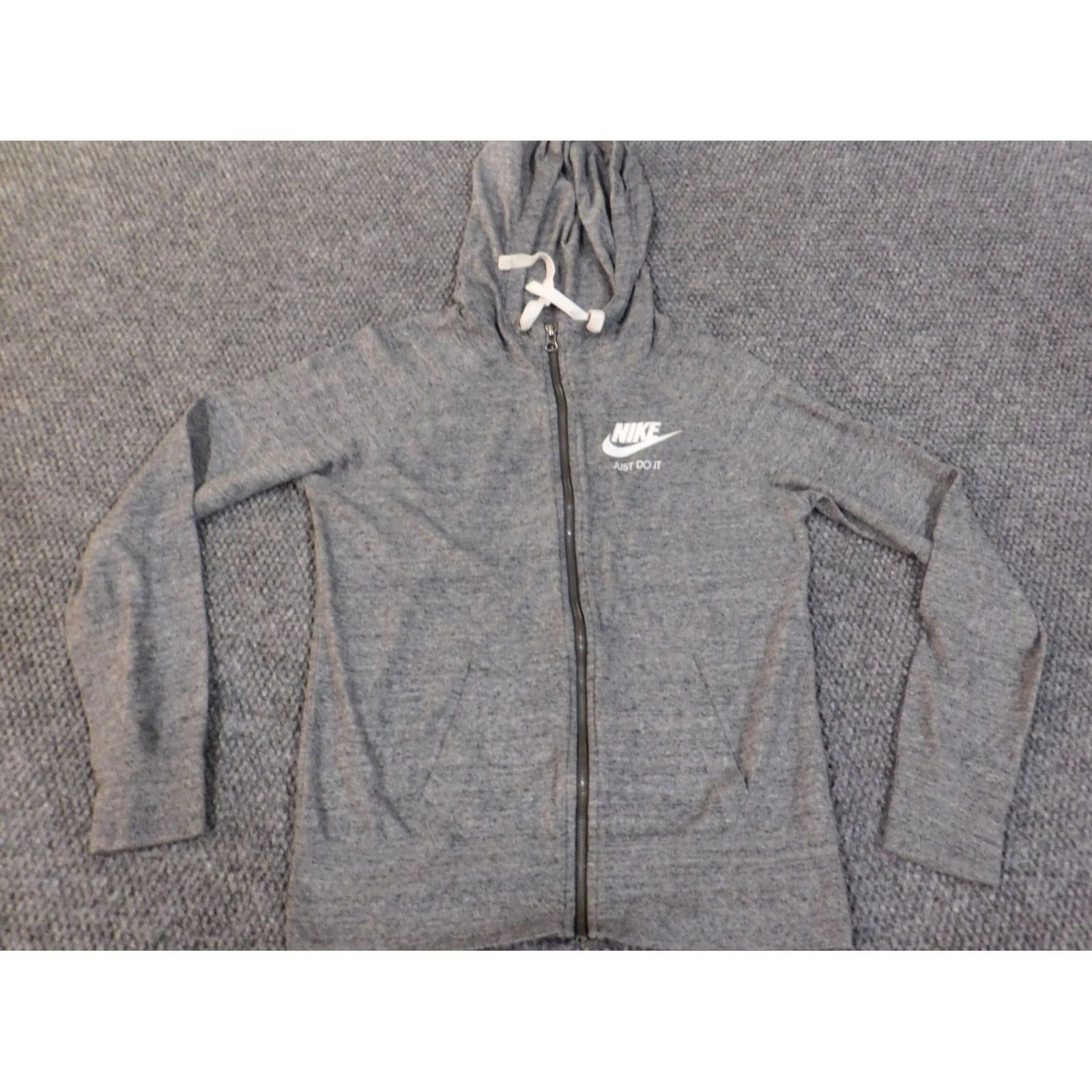 Nike Nike Hoodie Women S Gray Full Zip Logo Swoosh Knit Casual Sportswear Size S / US 4 / IT 40 - 2 Thumbnail