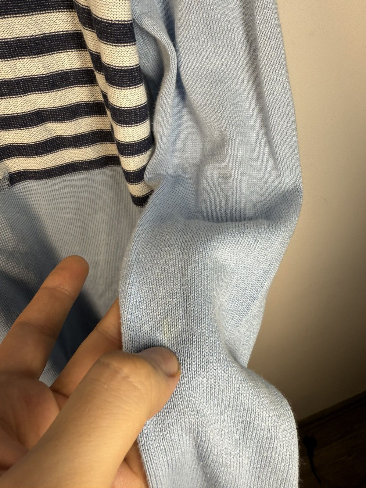 Yves Saint Laurent Blue YSL Sweater Knit Light Big Logo Size US M / EU 48-50 / 2 - 18 Thumbnail