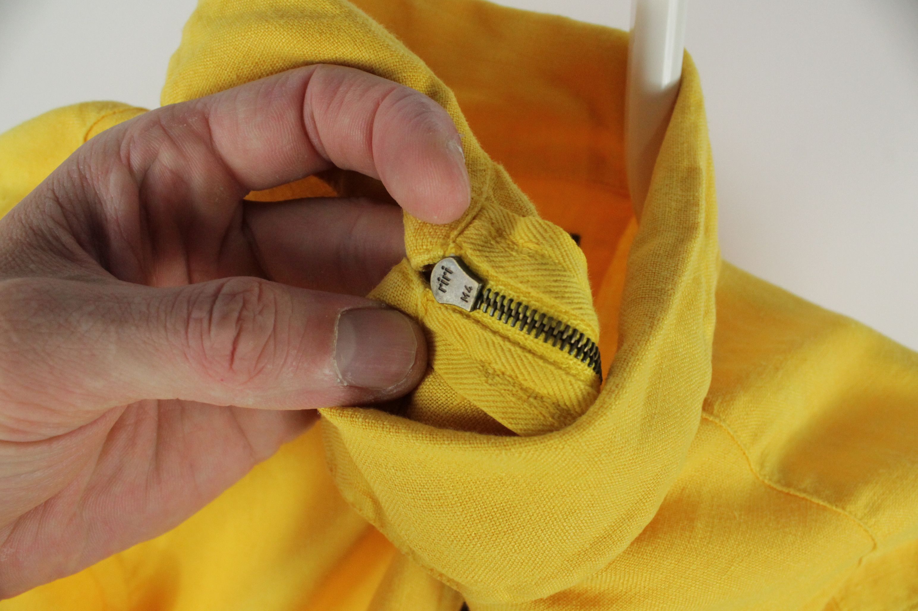 Designer Oska Yellow Linen 1/4 zip Short Sleeve T-Shirt Women's Size XXL / US 16-18 / IT 52-54 - 4 Thumbnail