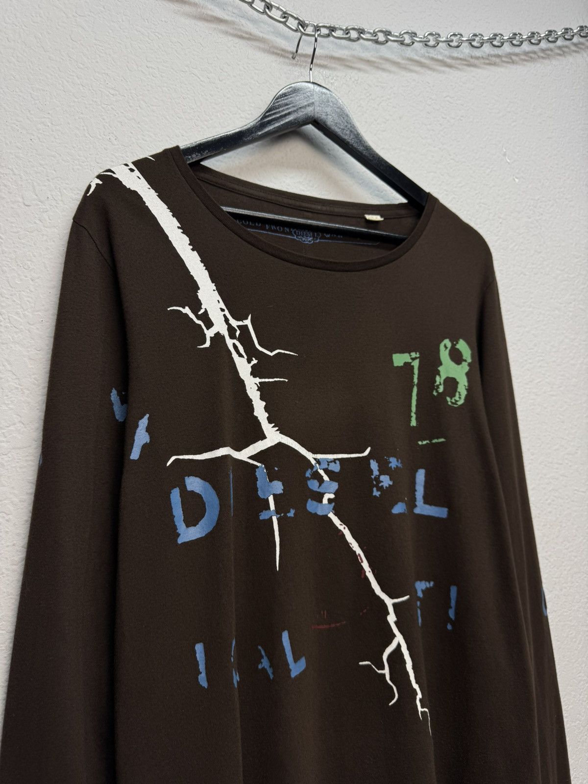 Diesel Diesel vintage graphic longsleeve cracked print y2k style Size US M / EU 48-50 / 2 - 4 Thumbnail