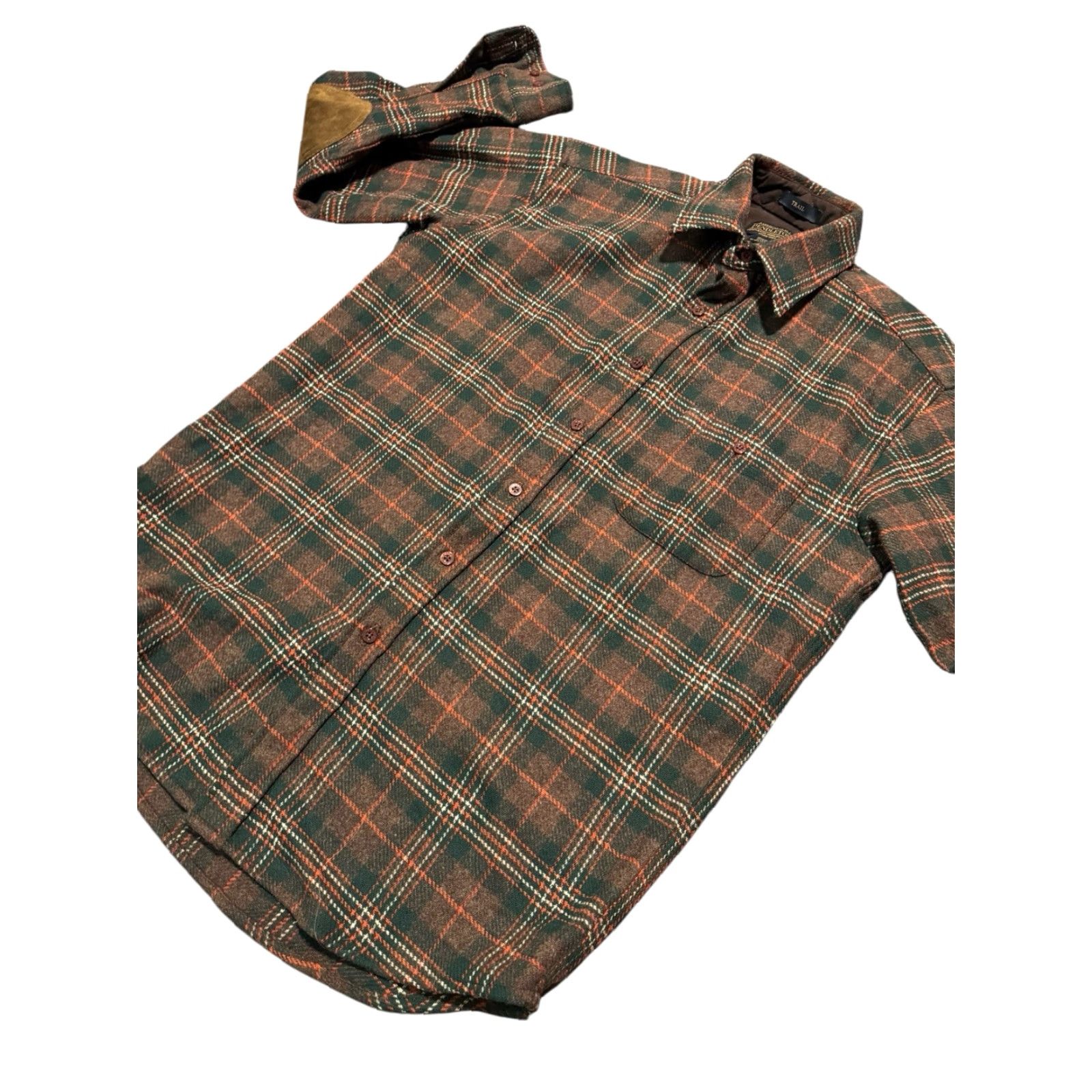Pendleton Pendleton Trail Shirt Wool Plaid Multi Brown Flannel Suede Elbow Patches Men S Shirt Size S Size US S / EU 44-46 / 1 - 6 Thumbnail