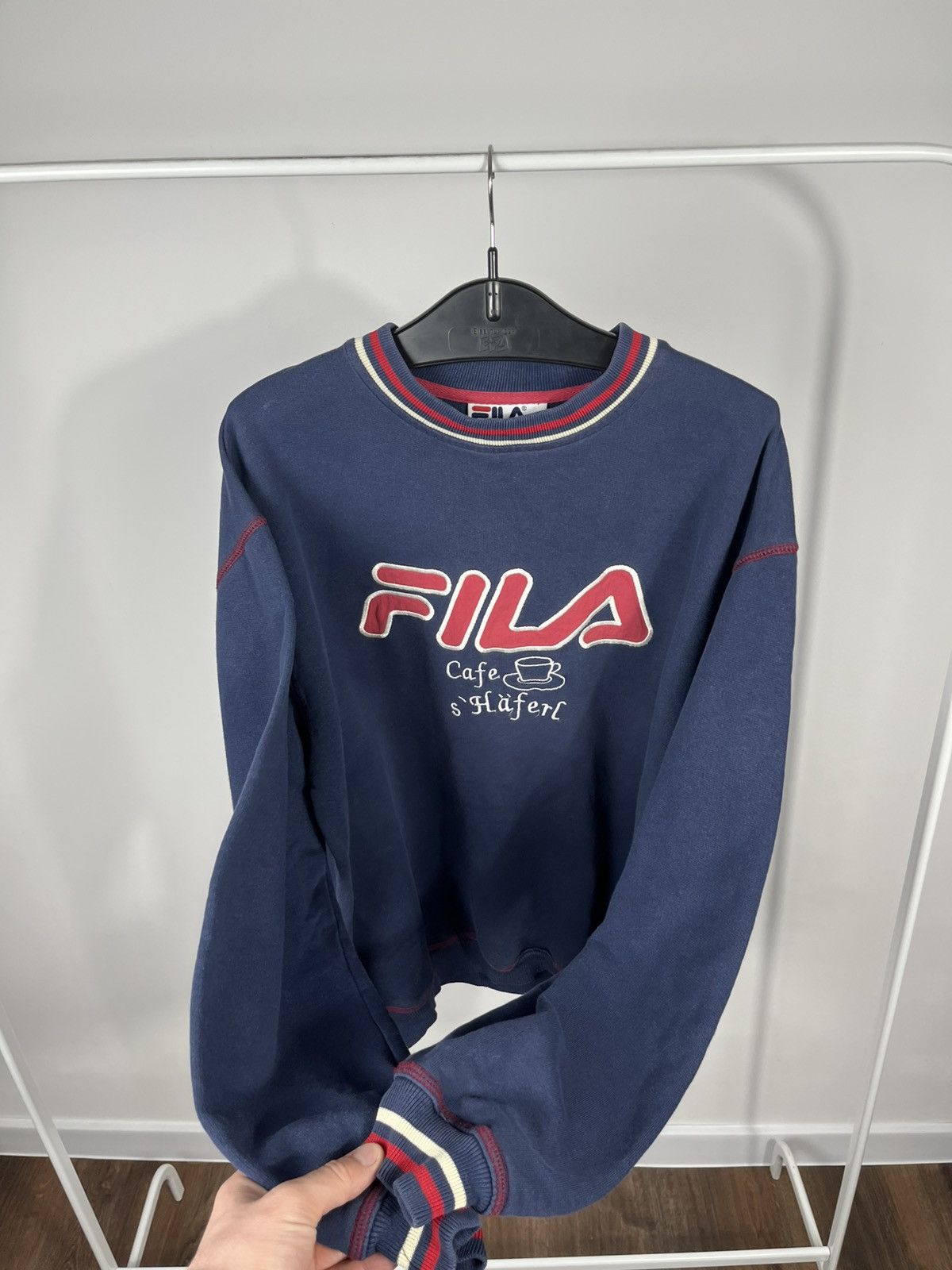 Fila Fila Vintage Sweatshirt Big Logo Navy Crewneck Size L Jumper Size US L / EU 52-54 / 3 - 6 Thumbnail