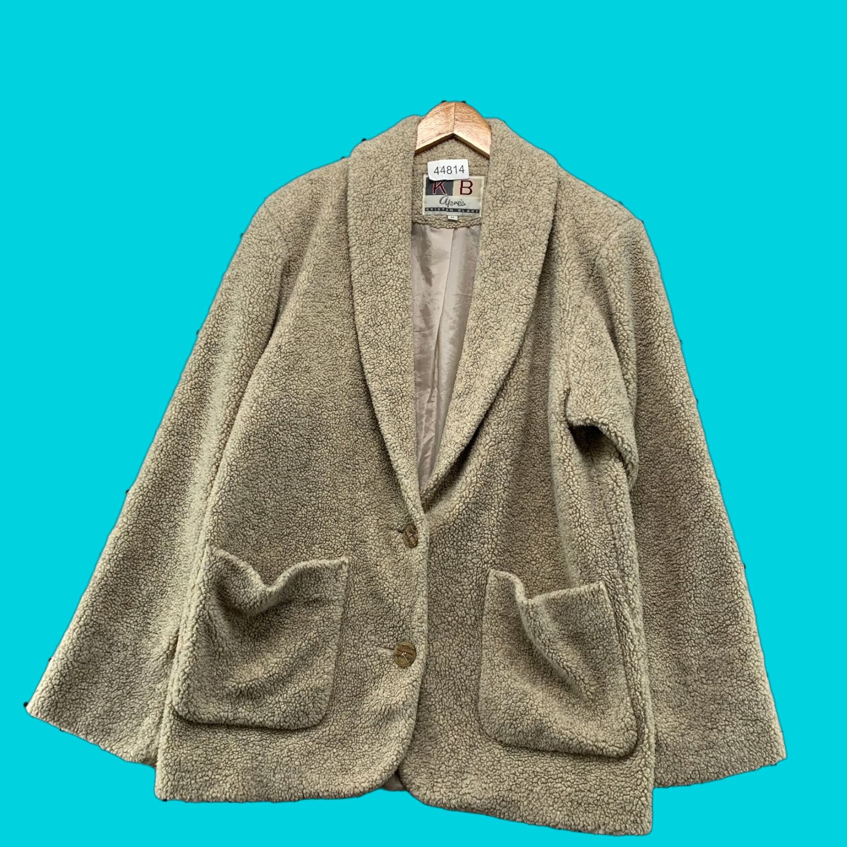 Vintage VINTAGE Kristen Blake Sherpa Blazer Jacket Womens M Beige Deep Pile Fleece Jacket Size M / US 6-8 / IT 42-44 - 1 Thumbnail
