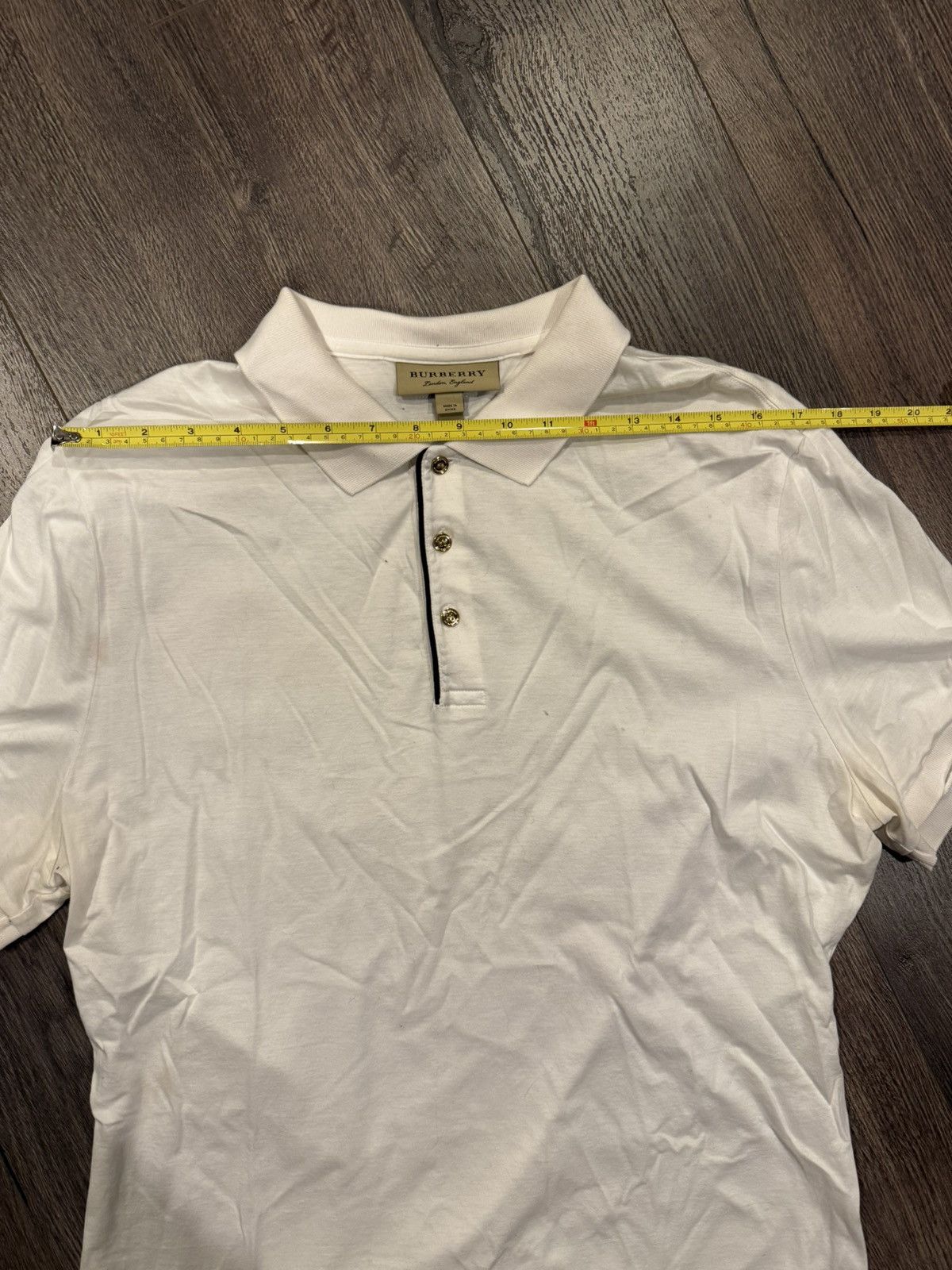 Burberry Burberry Men’s White Polo Gold Accents Size US M / EU 48-50 / 2 - 7 Thumbnail