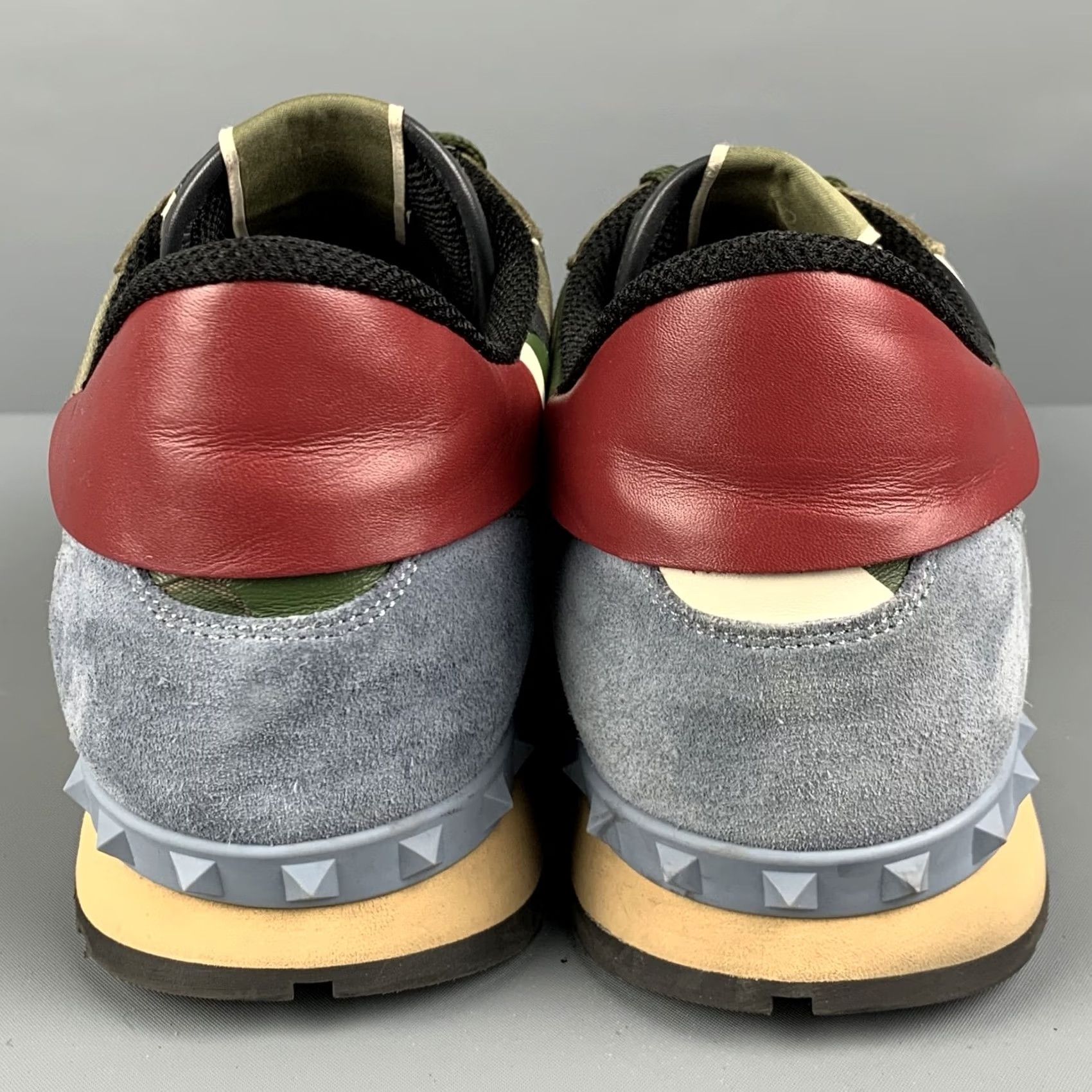 Valentino VALENTINO Size 12 Multi-Color Olive Camo Leather Low Top Sneakers Mens Shoes Size US L / EU 52-54 / 3 - 3 Thumbnail