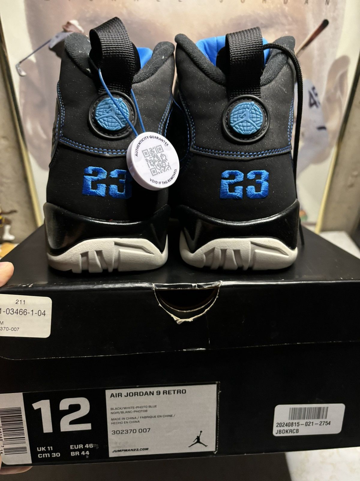 Jordan Brand Air Jordan 9 Retro OG photo blue Size US 12 / EU 45 - 7 Thumbnail