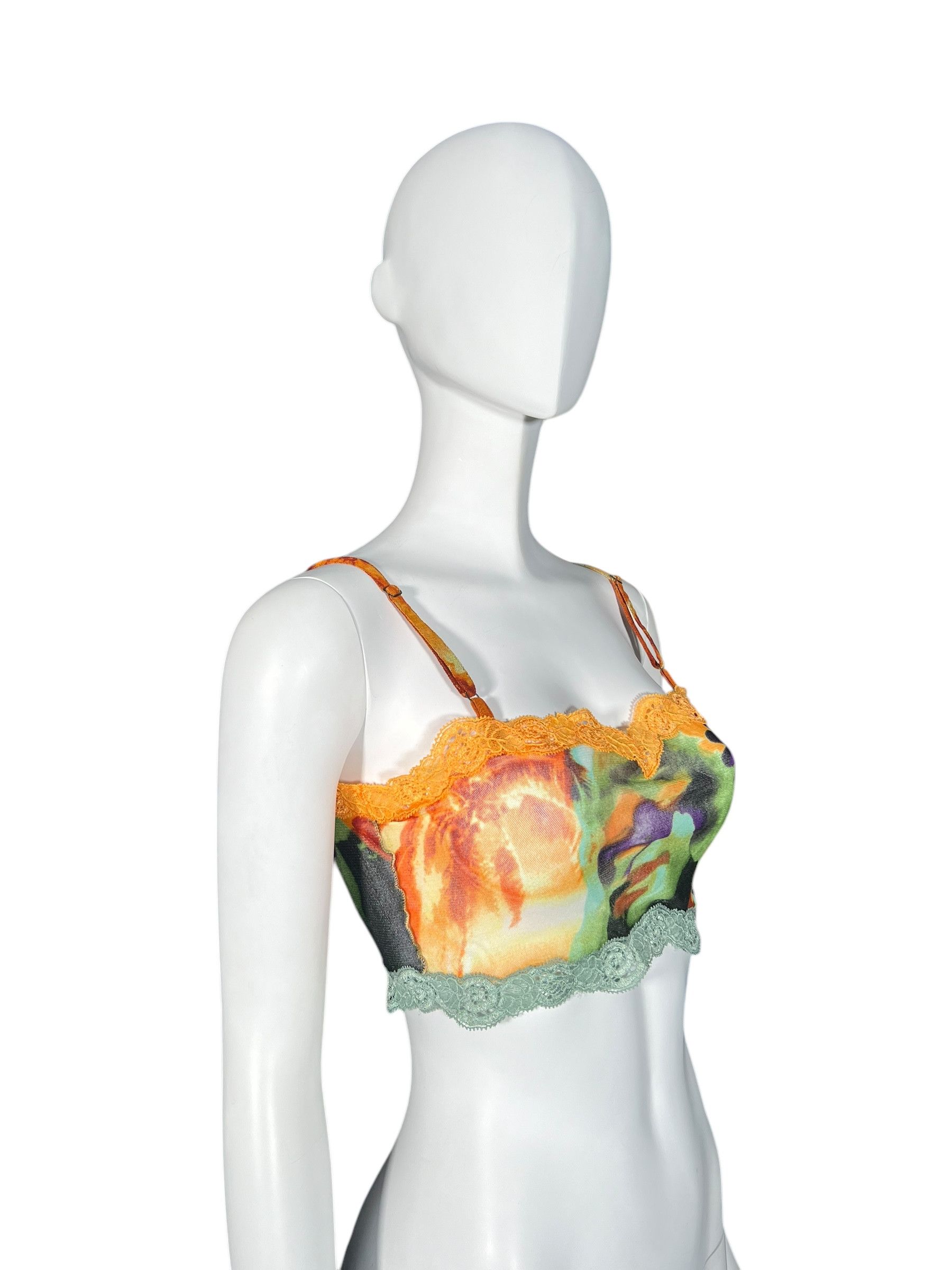 Jean Paul Gaultier Jean Paul Gaultier Floral Mesh Bralette with Lace Details Size M / US 6-8 / IT 42-44 - 2 Thumbnail