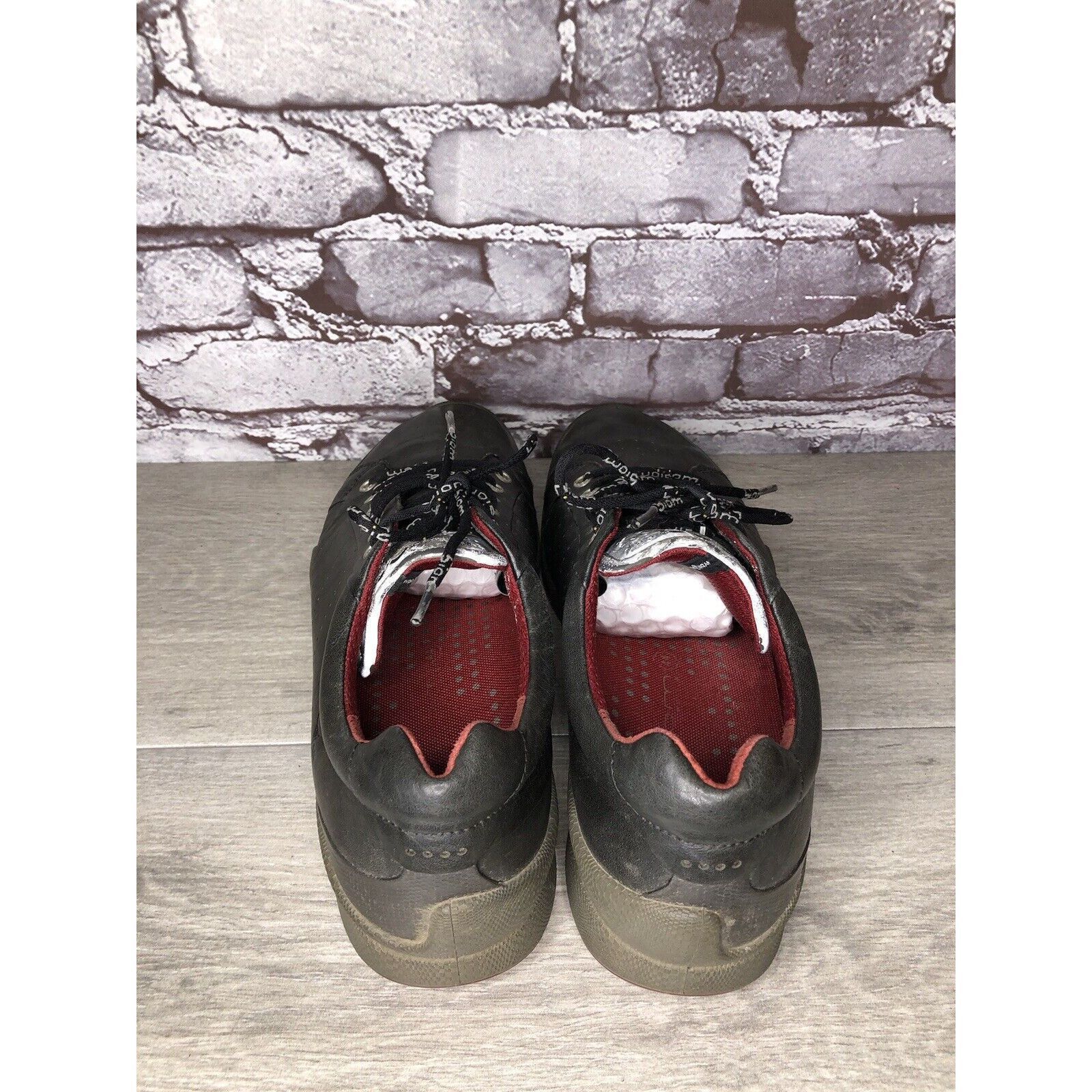 Ecco ECCO Biom Black Yak Leather Spikeless Red Casual Golf Shoes Size US 11 / EU 44 - 6 Thumbnail