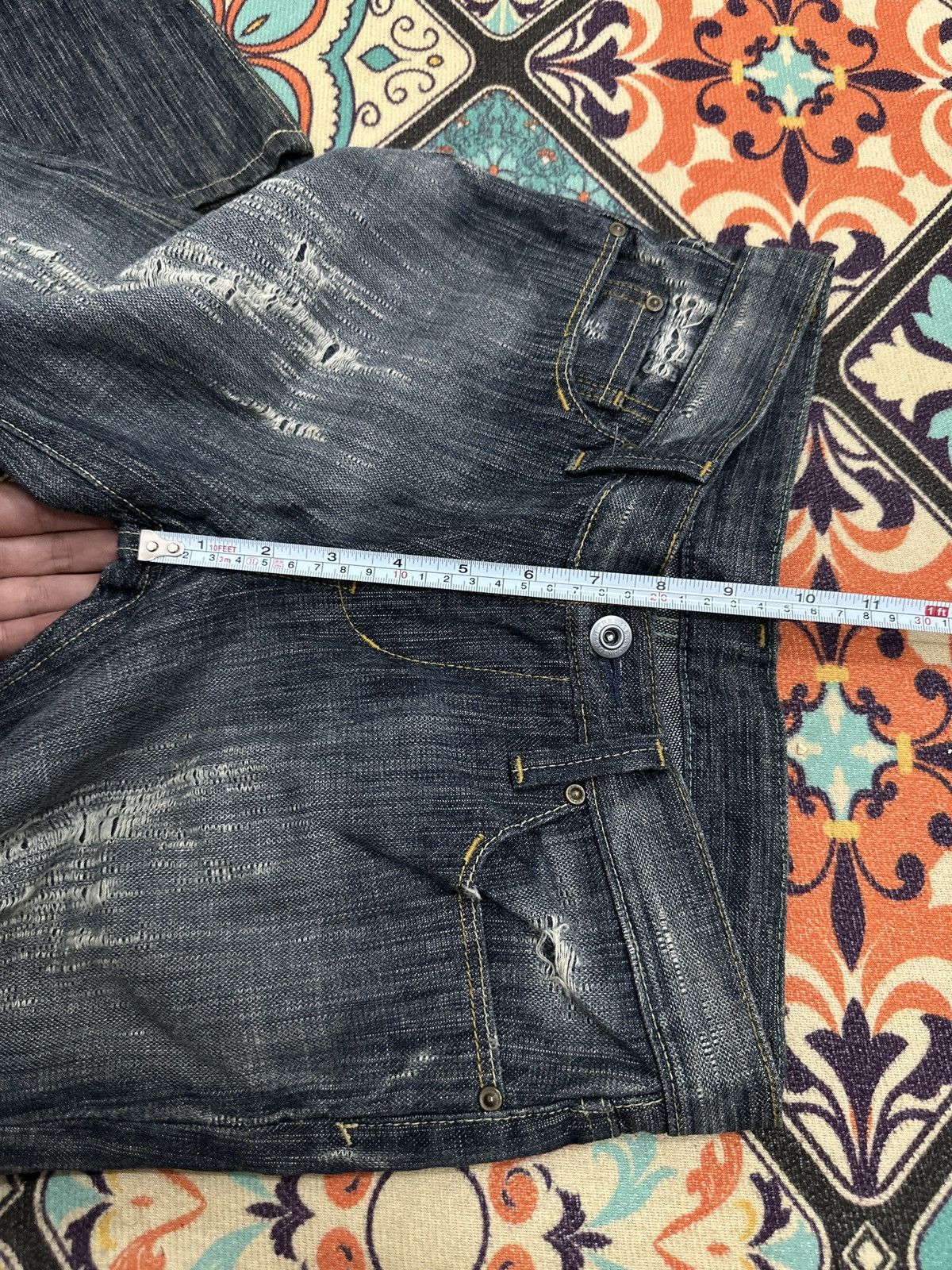 Tornado Mart Cowboys of The Dessert Distressed Long Flare Denim Size US 29 - 10 Thumbnail