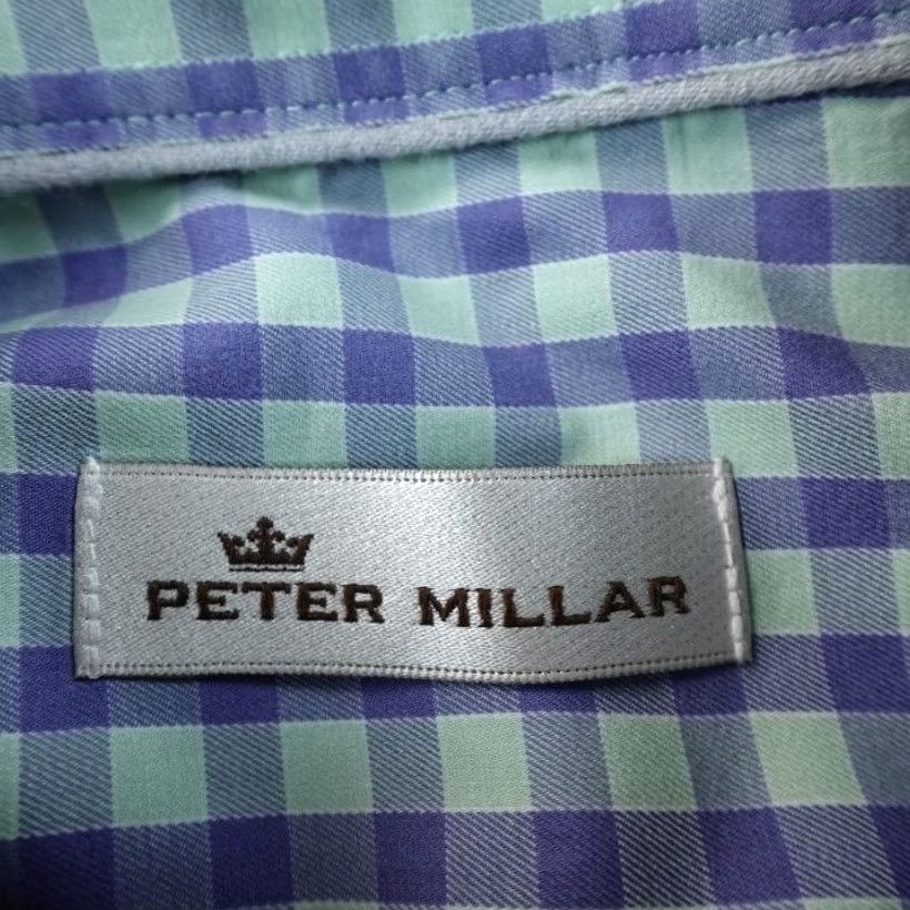 Peter Millar Peter Millar Shirt Mens L Blue Green Check Button-Up Long Sleeve Casual Preppy Size US L / EU 52-54 / 3 - 4 Thumbnail