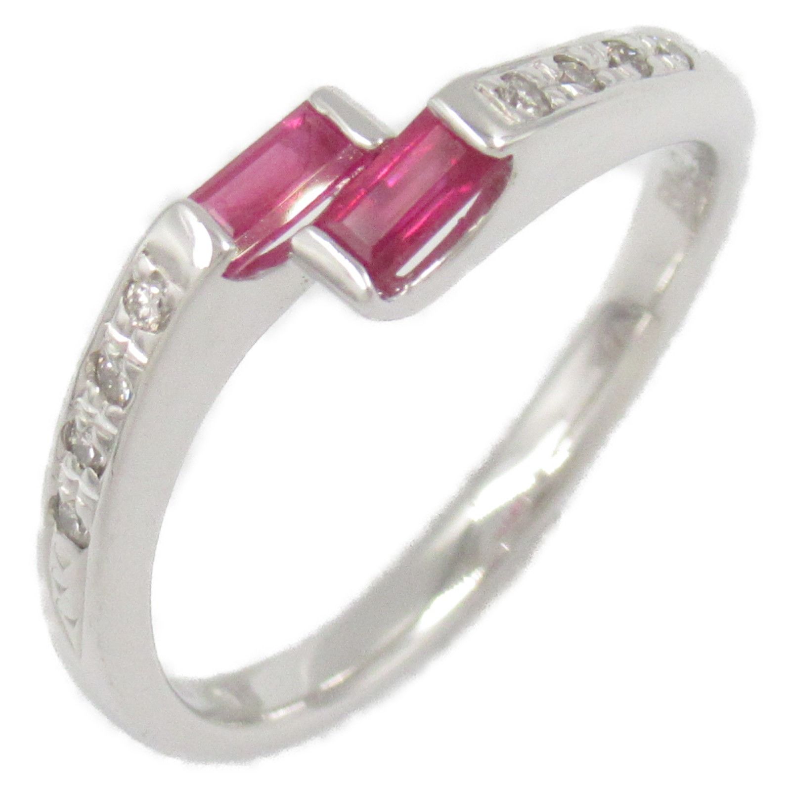 Luxuness Jewelry Ruby Diamond Au750 Ring Metal Ring in Silver, Women's