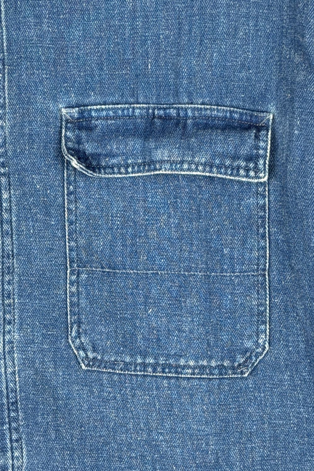 RRL Ralph Lauren RRL Cotton-Linen Herringbone Denim Work Jacket - ss15 est, Size US L / EU 52-54 / 3 - 6 Thumbnail