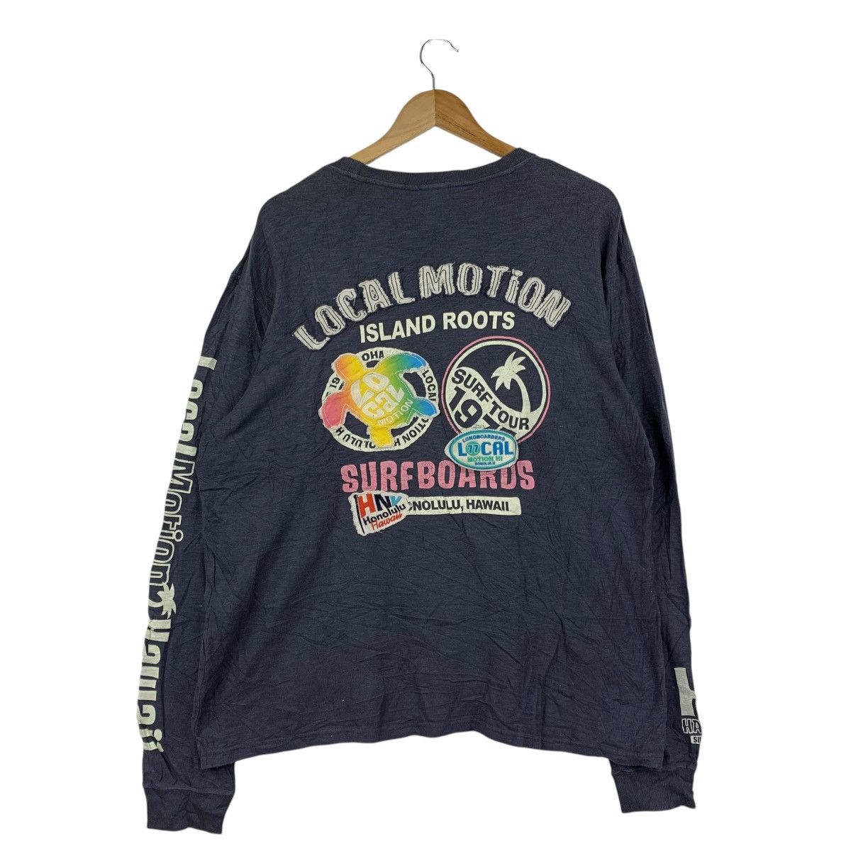 Vintage Vintage LOCAL MOTION HAWAII Surfboards LS Tee Island Roots Size US L / EU 52-54 / 3 - 4 Thumbnail