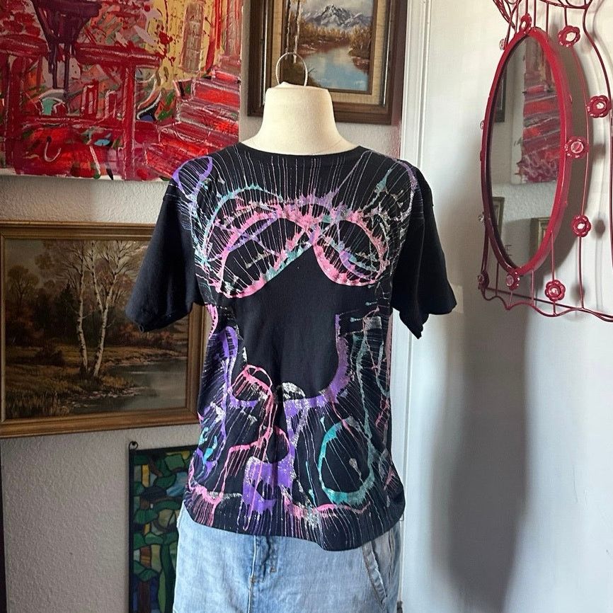 Other screen stars black pink blue paint splattered shirt Size S / US 4 / IT 40 - 1 Thumbnail