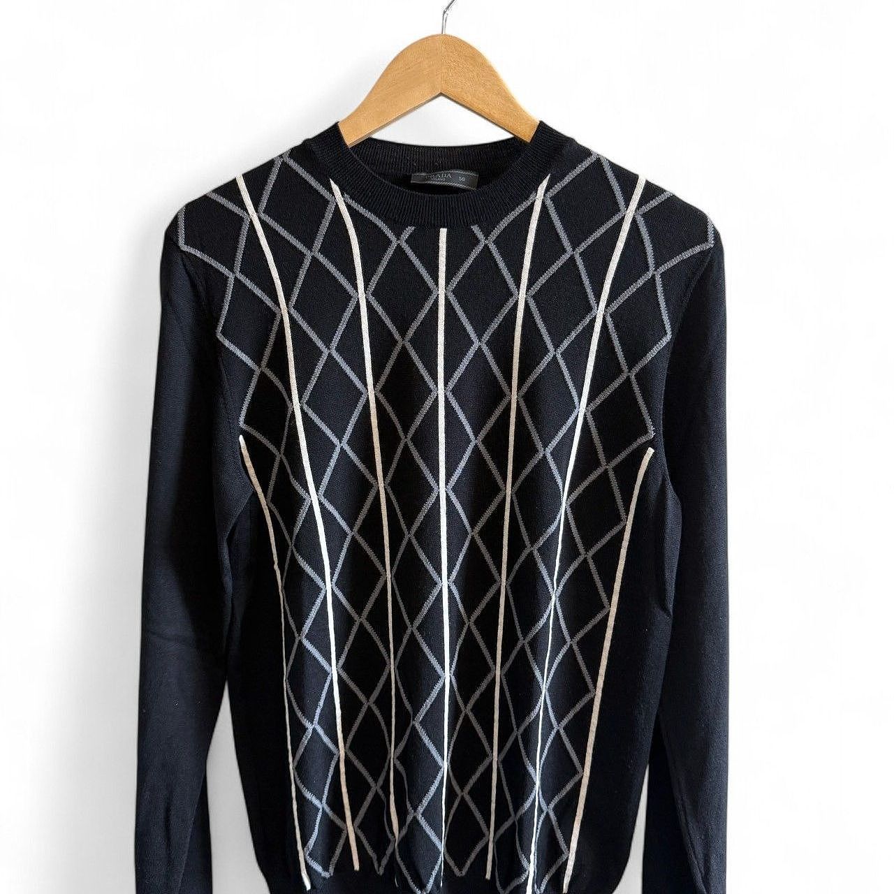 Prada Prada Diamond Stripe Wool Sweater Size M Size US M / EU 48-50 / 2 - 1 Thumbnail