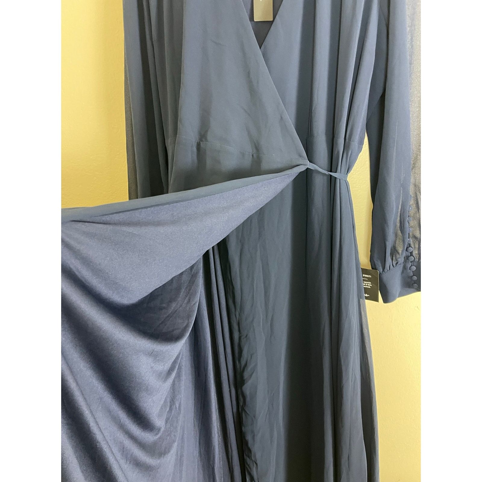 Other LULUS Dark Navy Blue Long Sleeve Wrap Dress - Size 3X Size 3XL / US 20-22 - 6 Thumbnail