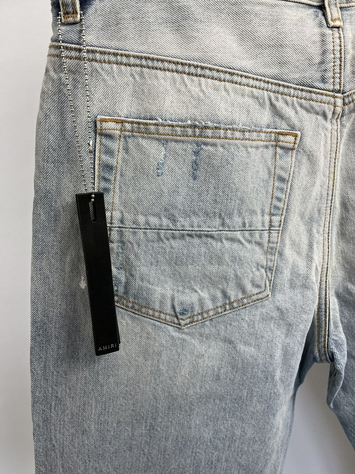 Amiri Amiri Light Blue Distressed Denim Size US 31 - 12 Thumbnail