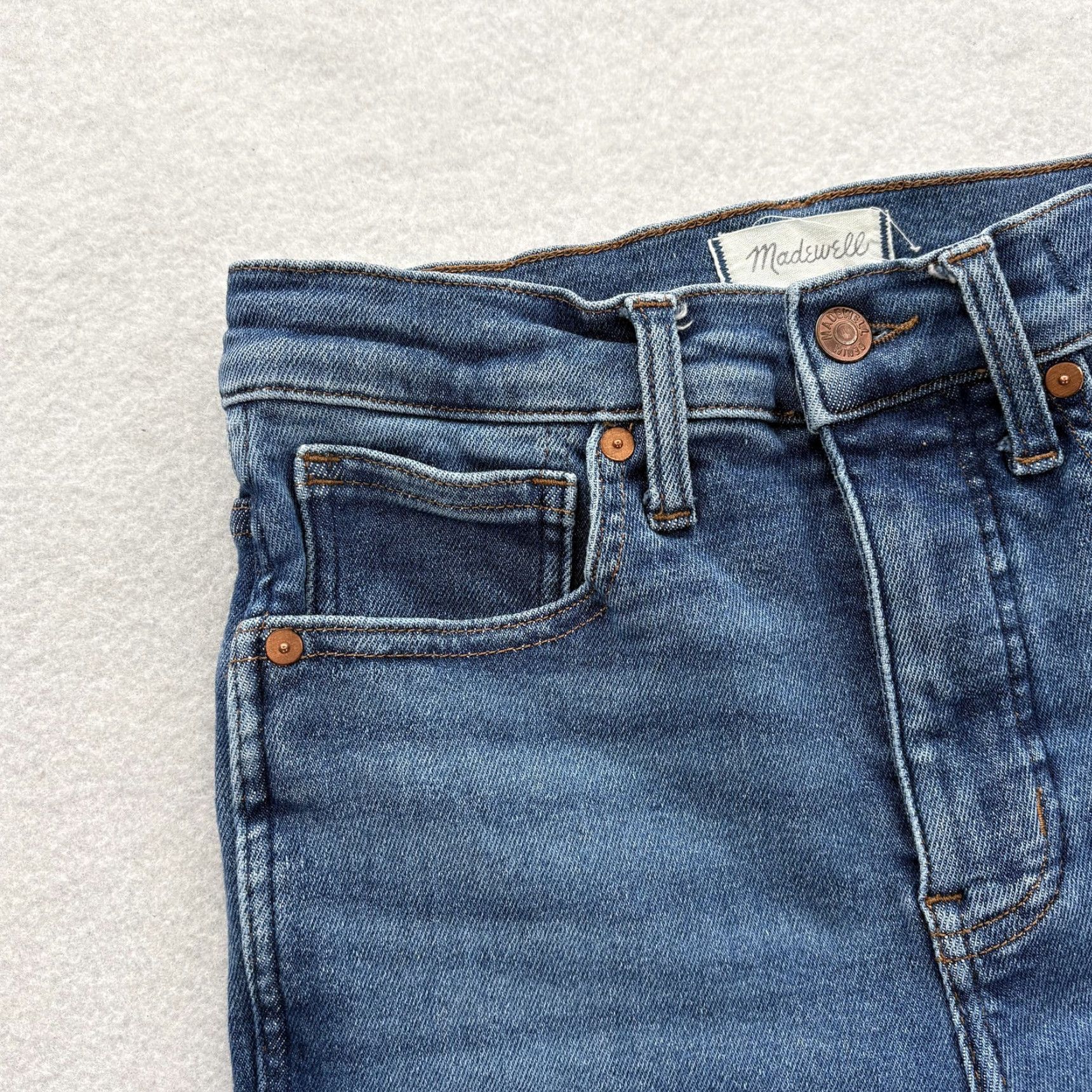 Madewell Madewell Jeans Womens 25 Stovepipe Straight High Rise Blue Stretch Denim Preppy Size 42" / US 20 - 3 Thumbnail