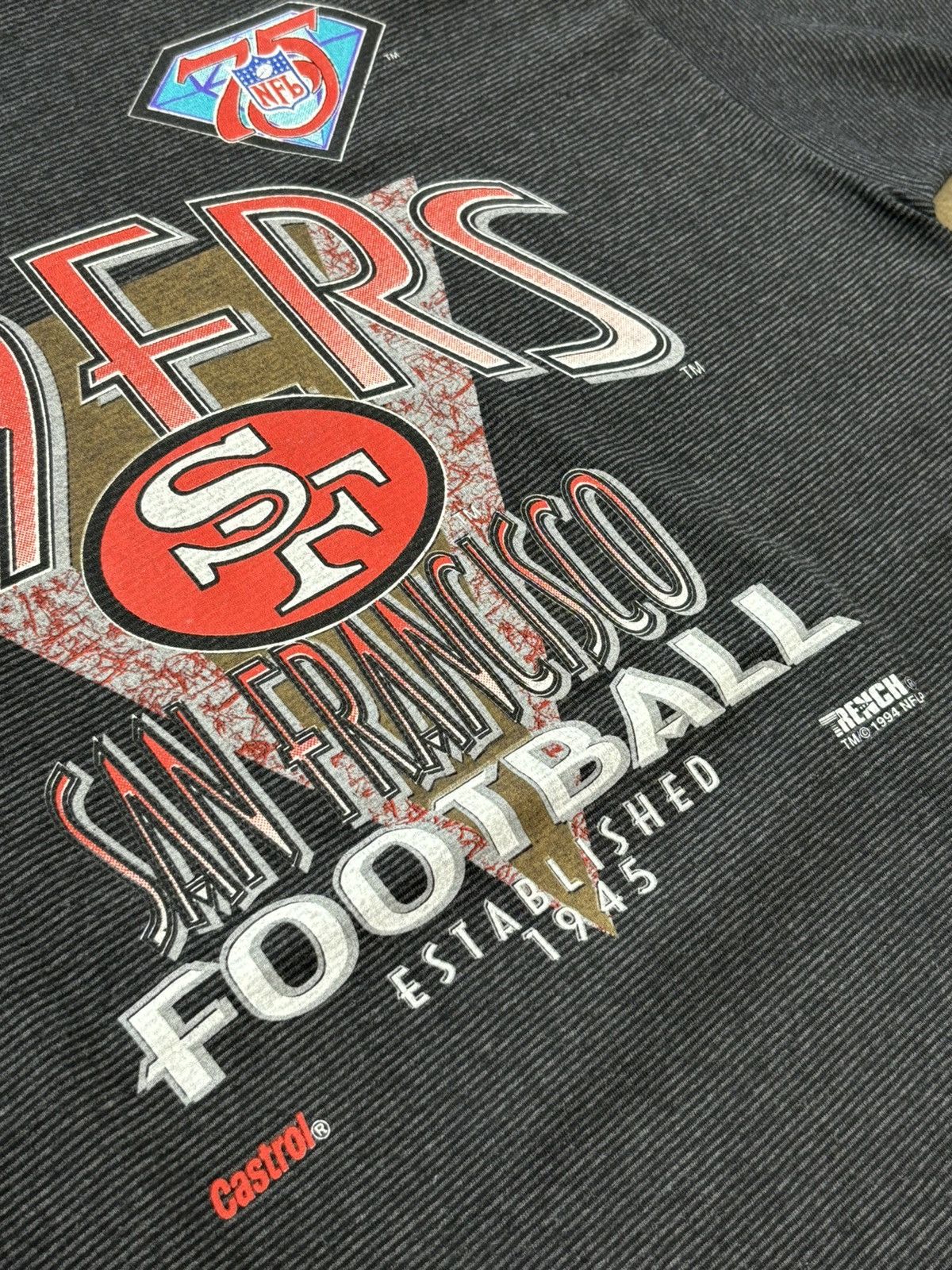 NFL × Vintage Vintage 1994 NFL San Francisco Stripe Tee Single Size US XL / EU 56 / 4 - 4 Thumbnail