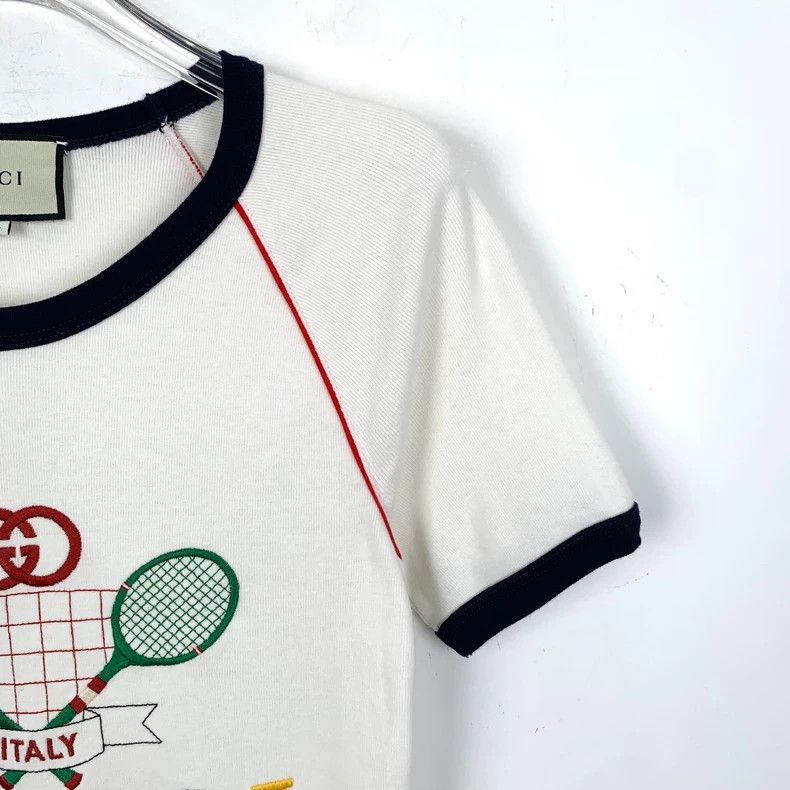 Gucci GucciWhite logo mesh embroidery cotton round-neck short-sle Size US S / EU 44-46 / 1 - 3 Thumbnail