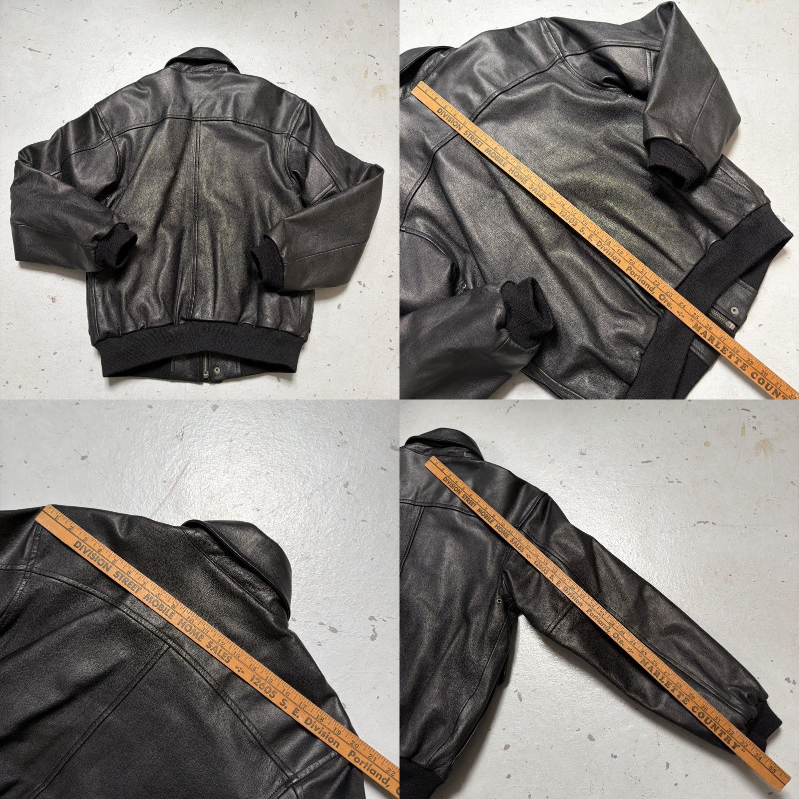 Vintage VINTAGE L.L. Bean Goatskin Leather A2 Flight Military Style Biker Jacket M Mens Dark EUC Size US M / EU 48-50 / 2 - 8 Thumbnail