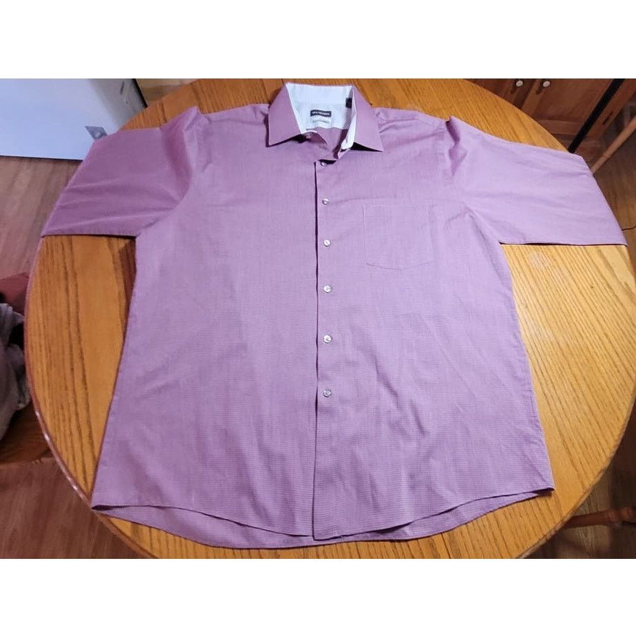 Van Heusen Van Heusen Mens Dress Shirt 17 32/33 Stretch Purple Button Size US S / EU 44-46 / 1 - 2 Thumbnail