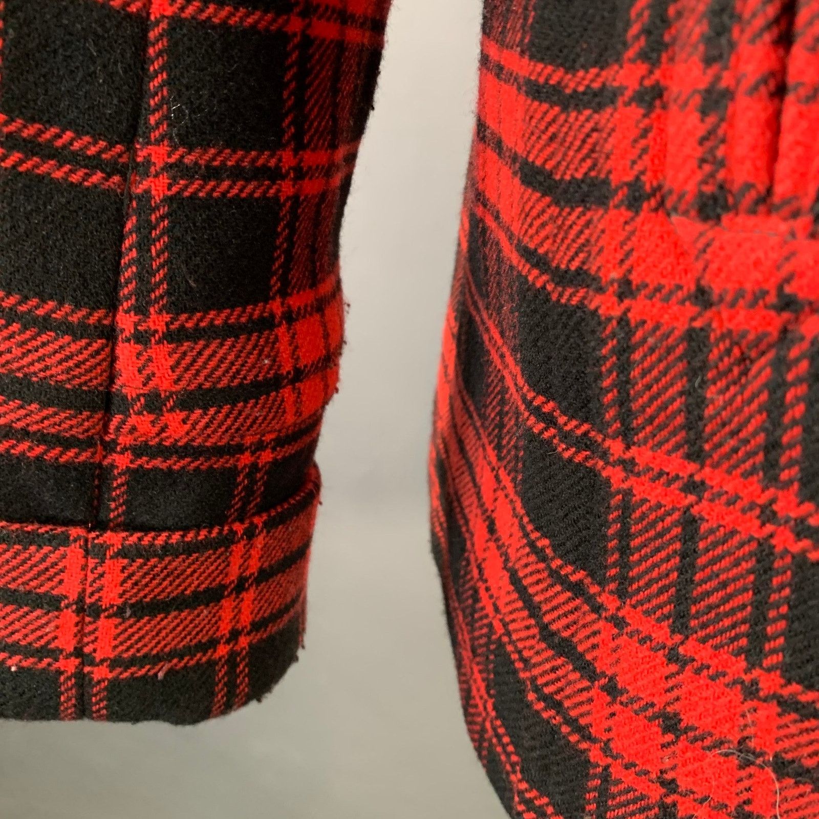 Marc by Marc Jacobs MARC by MARC JACOBS Red Black Wool Double Breasted Coat Size M / US 6-8 / IT 42-44 - 9 Thumbnail