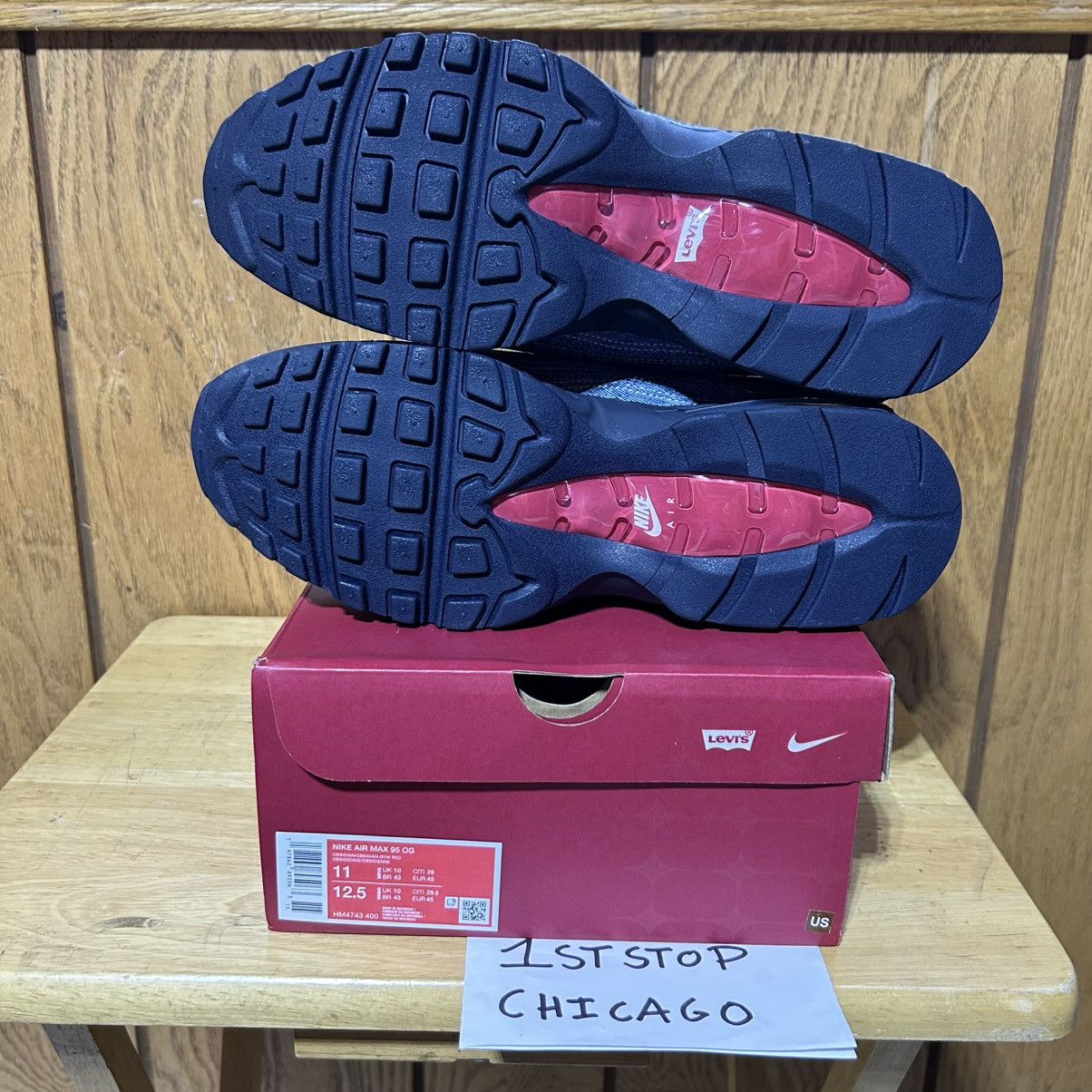 Levi's × Nike Levi's x Nike Air Max 95 OG Denim 11 US NEW HM4743-400 Size US 11 / EU 44 - 7 Thumbnail