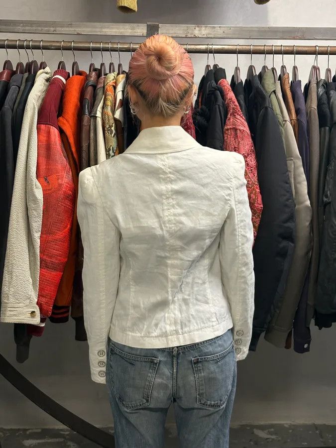 Emporio Armani 2010s Emporio Armani White Buttoned Multi-Pocket Blazer Jacket Size M / US 6-8 / IT 42-44 - 2 Thumbnail