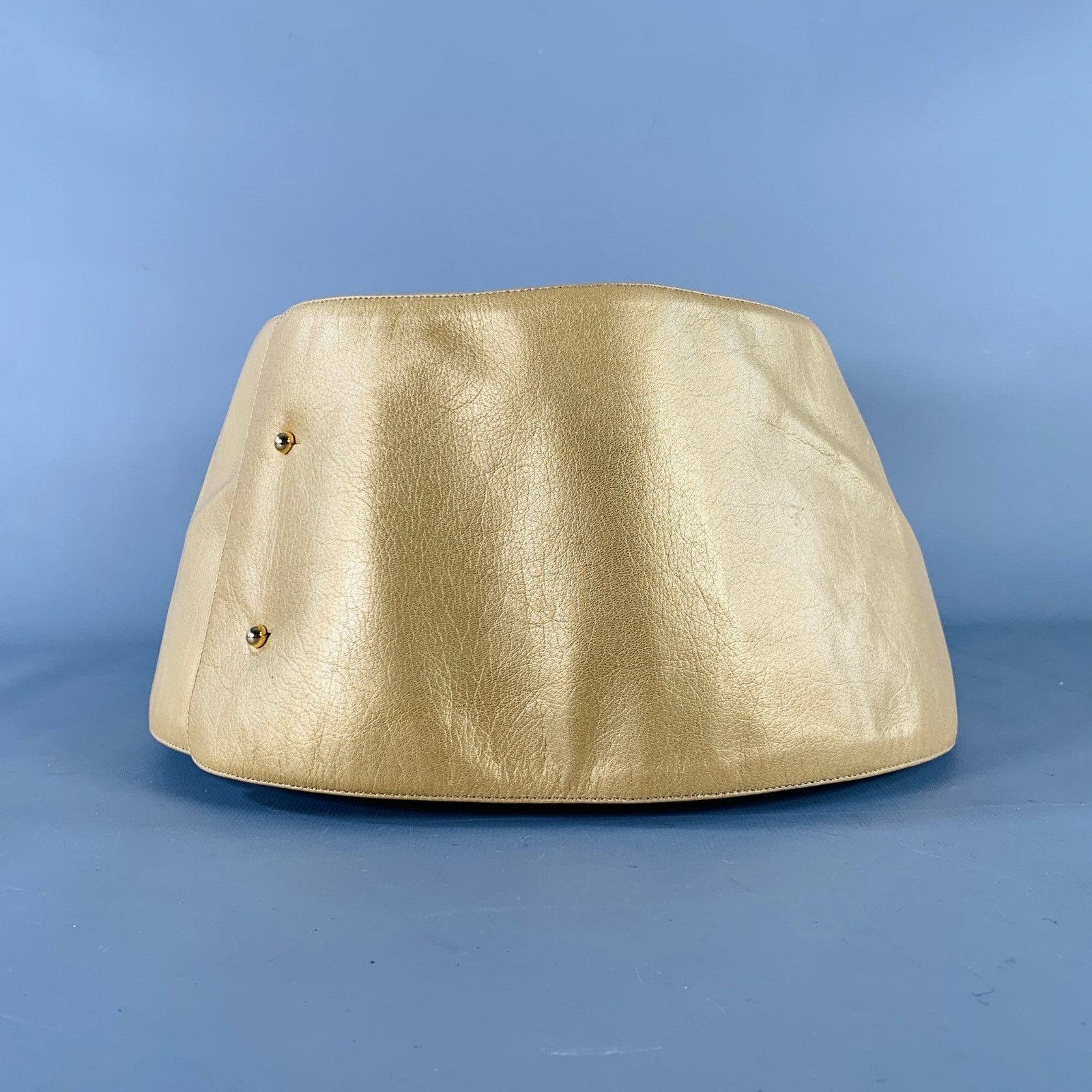 Charles Jourdan CHARLES JOURDAN Gold Silver Two Tone Leather Wide Belt Size ONE SIZE - 3 Thumbnail