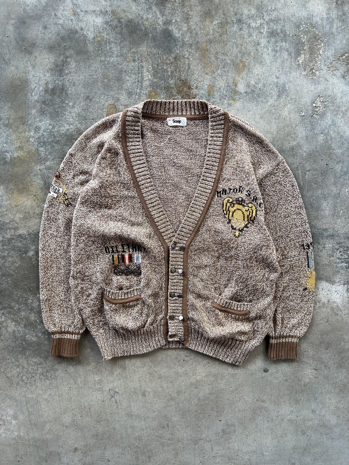 Japanese Brand Scoop Military Cardigan Knitwear Size US M / EU 48-50 / 2 - 2 Thumbnail
