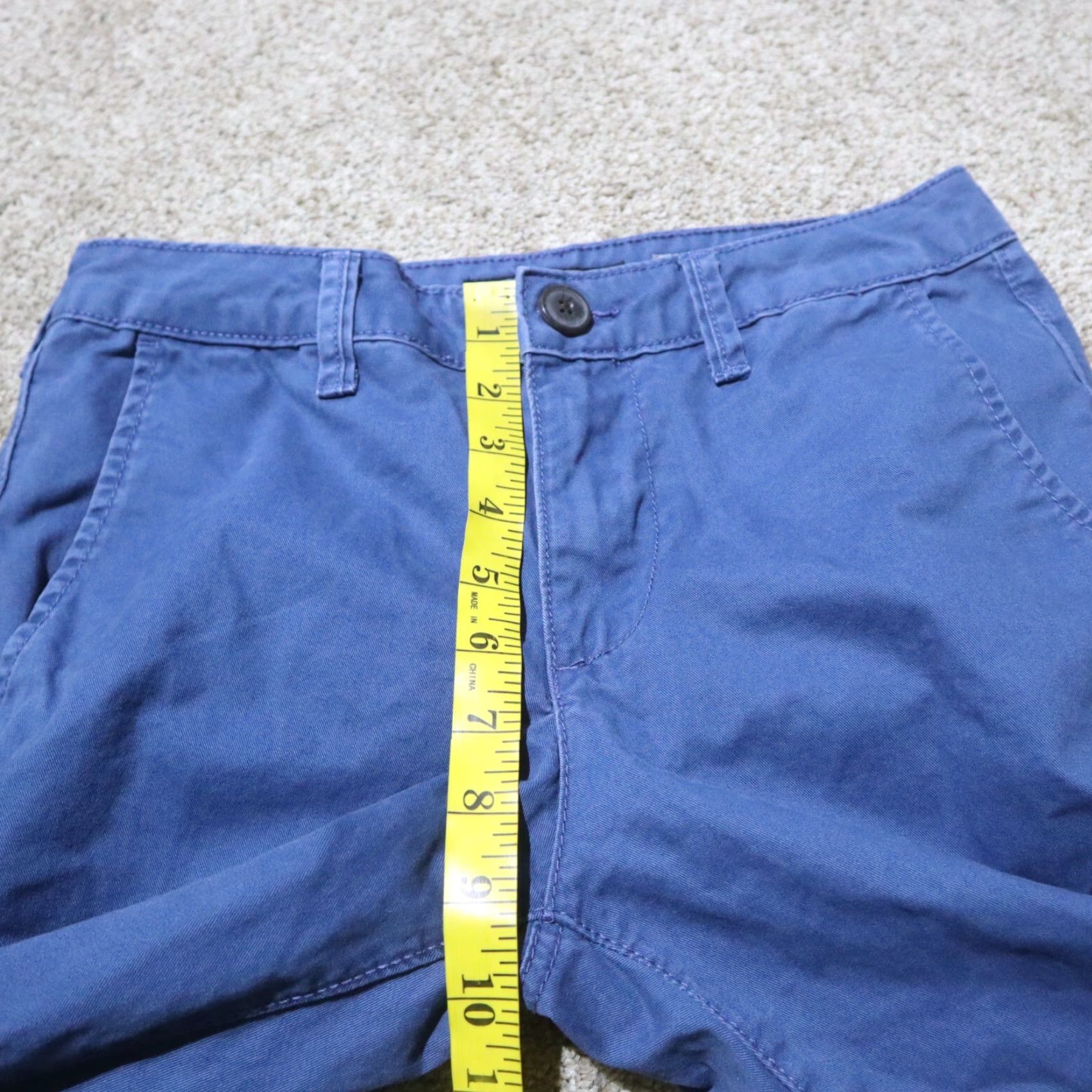 Vintage AeroPostale Pants Women's 28 Blue Chino Slim Straight Cotton Ankle Casual Classic Front Flat Front Pockets Zipper Button Slimming Logo Size 28" / US 6 / IT 42 - 6 Thumbnail