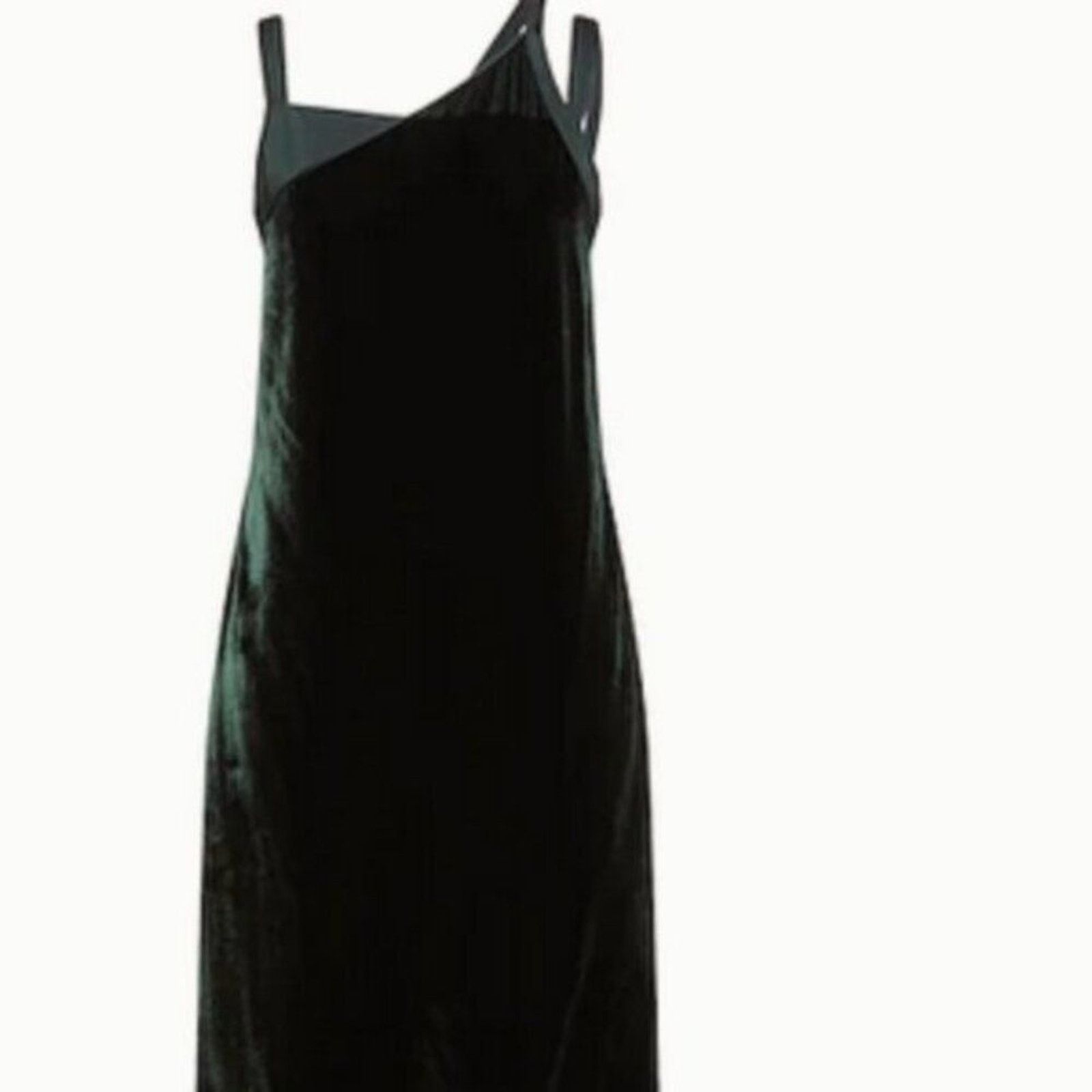 Helmut Lang Helmut Lang Satin paneled velvet dress forest green size 4 Size S / US 4 / IT 40 - 2 Thumbnail