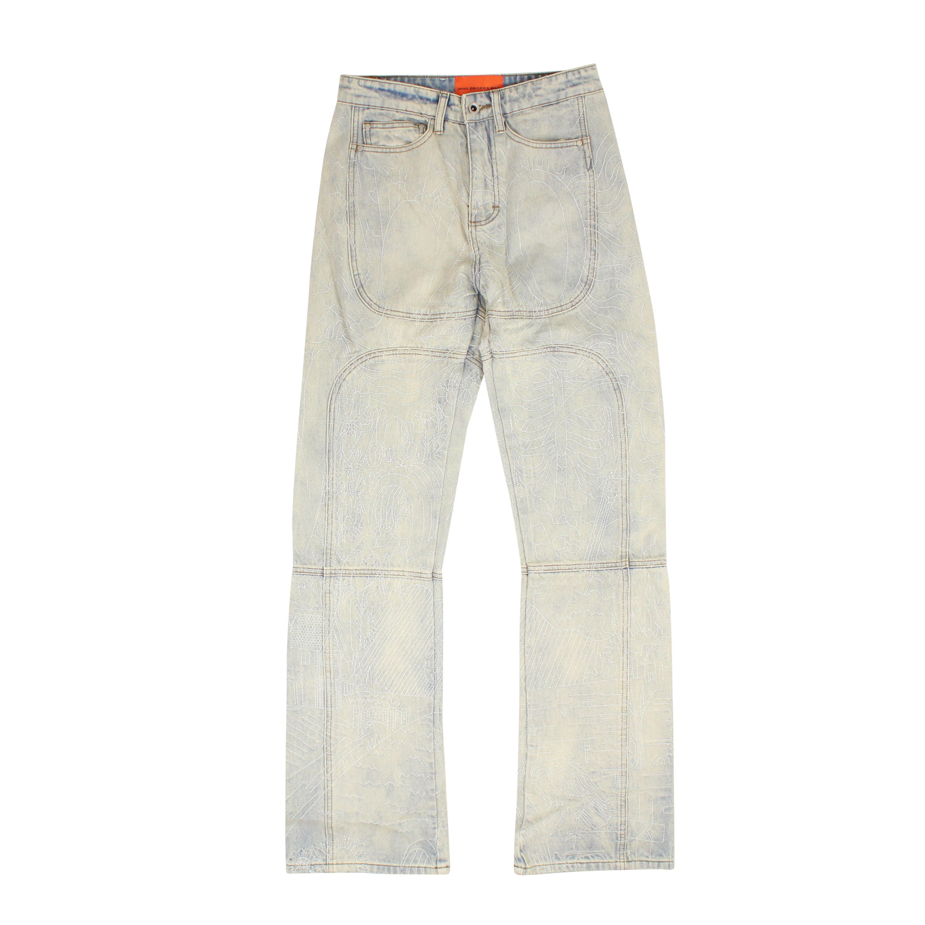 image of Who Decides War Duality Embroidered Signature Denim Size 24, Men's