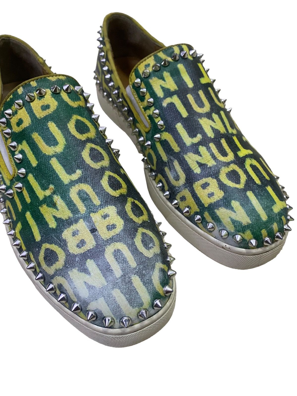Christian Louboutin Print Canvas Slip On Sneaker