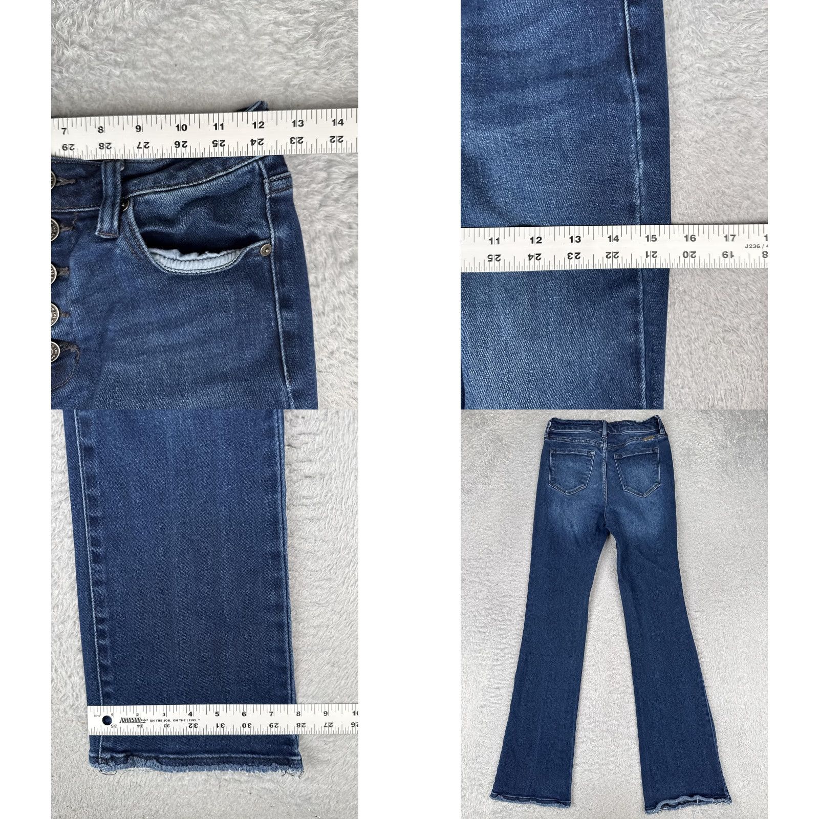 Vintage KanCan Jeans Womens Bootcut 7 Blue Wash High Rise Distressed Stretch 24x31 Pants Womens Menus? Size 28" / US 6 / IT 42 - 9 Thumbnail