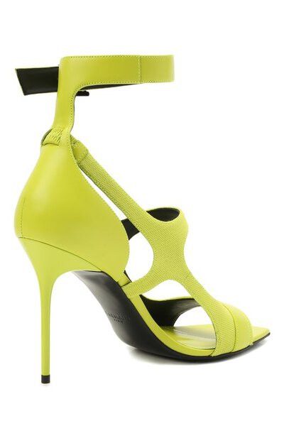 Balmain o1y0625 Spike Heel Sandals in Lime Green Size US 6 / IT 36 - 2 Thumbnail