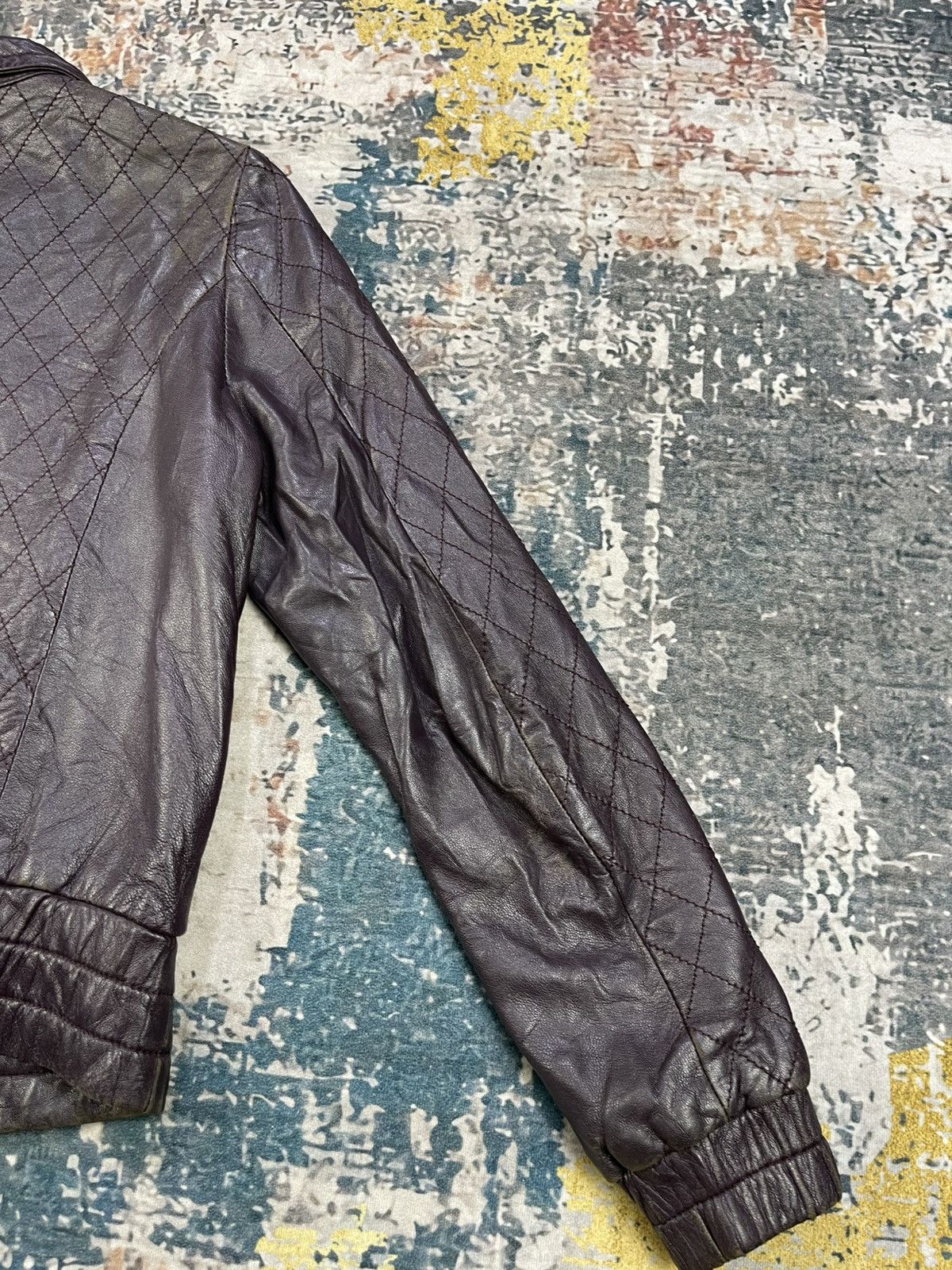Japanese Brand Rubyrivet Quilted Sheepskin Leather Jacket Size XS / US 0-2 / IT 36-38 - 7 Thumbnail